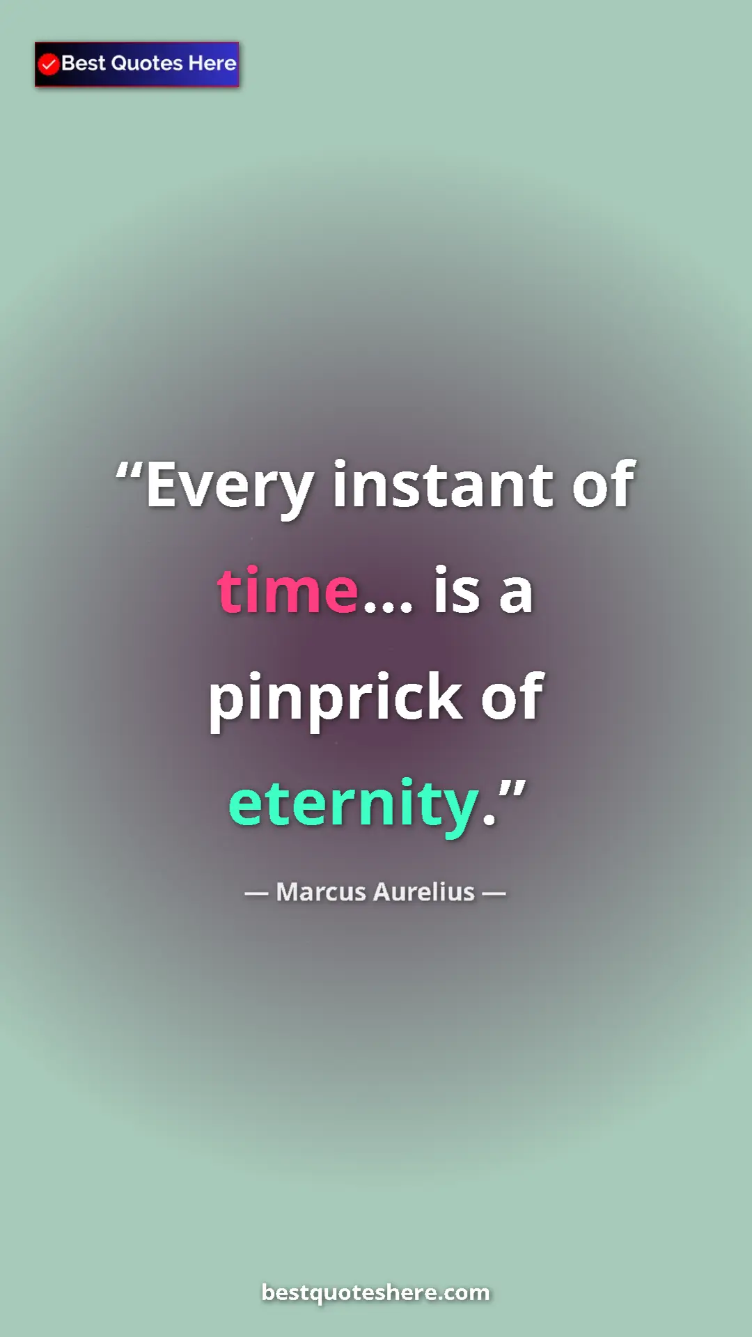 Pinterest quote poster by Marcus Aurelius: "Every instant of time... is a pinprick of eternity."