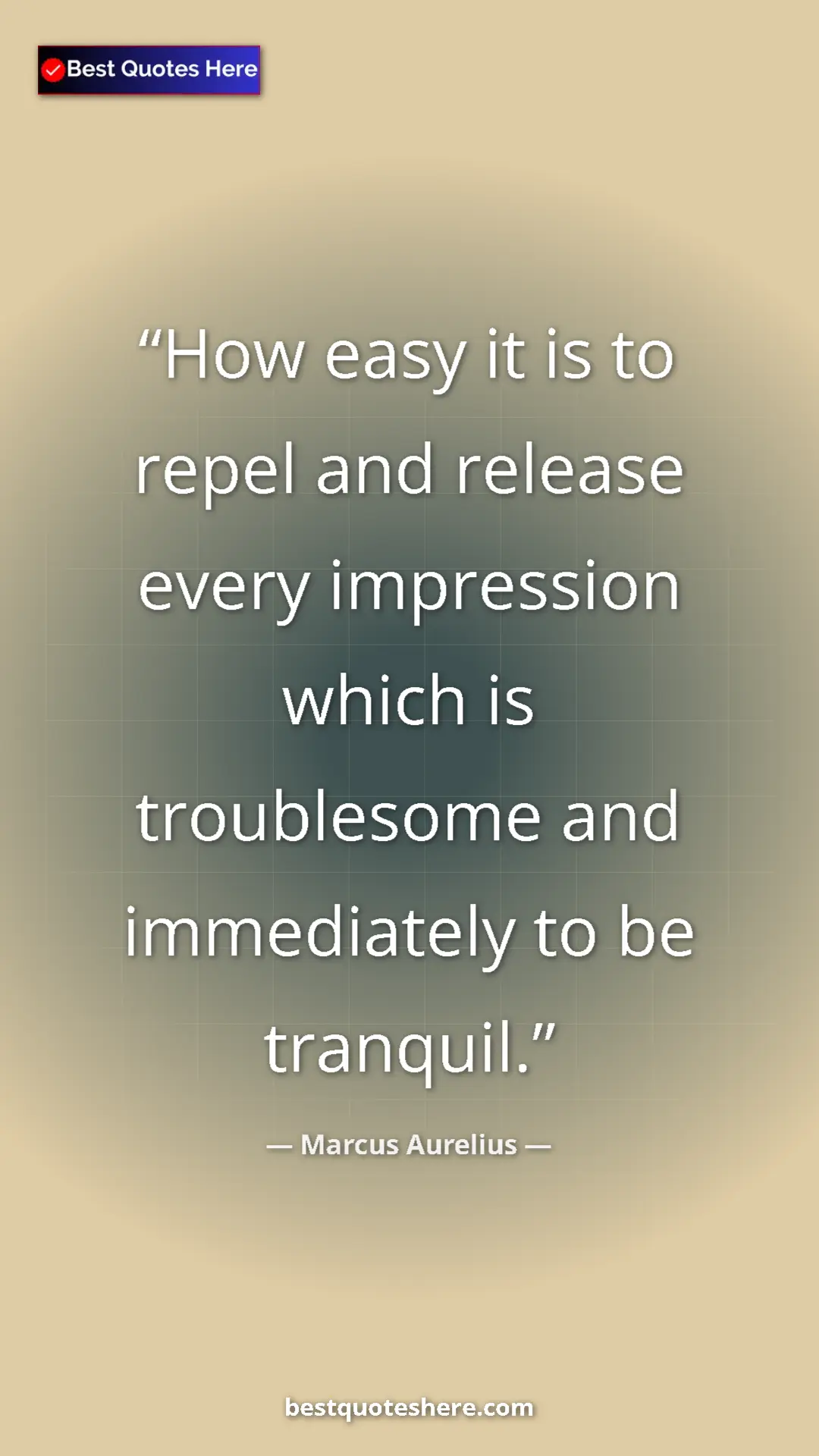 Pinterest quote poster by Marcus Aurelius: "How easy it is to repel and release every impression which..."