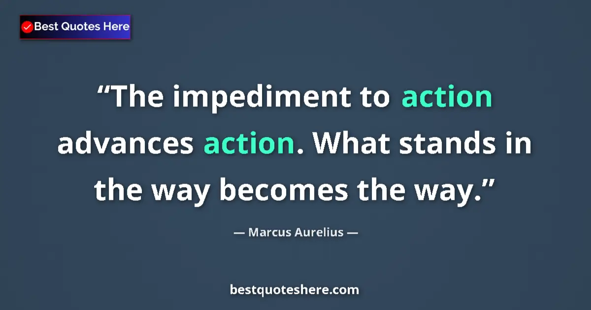 Image for the quote by Marcus Aurelius: The impediment to action advances action. What stands in the way becomes the way....