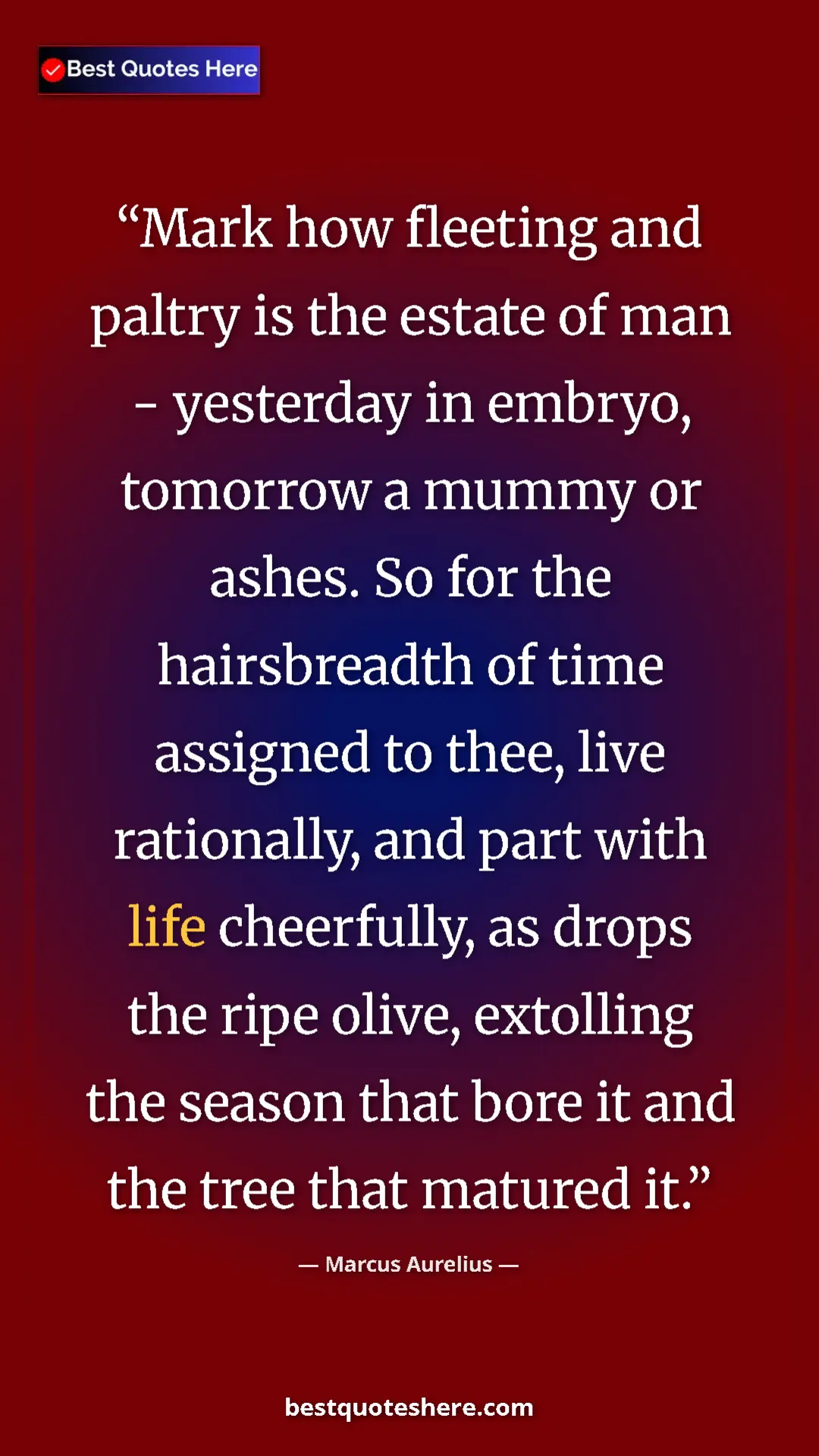 Marcus Aurelius Quote Card: "Mark how fleeting and paltry is the estate of man -..." Pinterest quote poster by Marcus Aurelius: "Mark how fleeting and paltry is the estate of man -..."