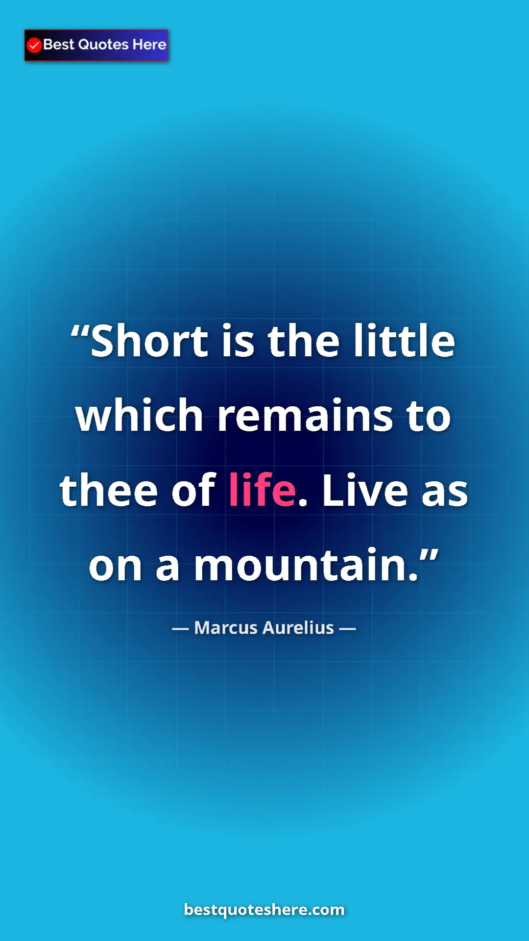 Pinterest quote poster by Marcus Aurelius: "Short is the little which remains to thee of life. Live as..."