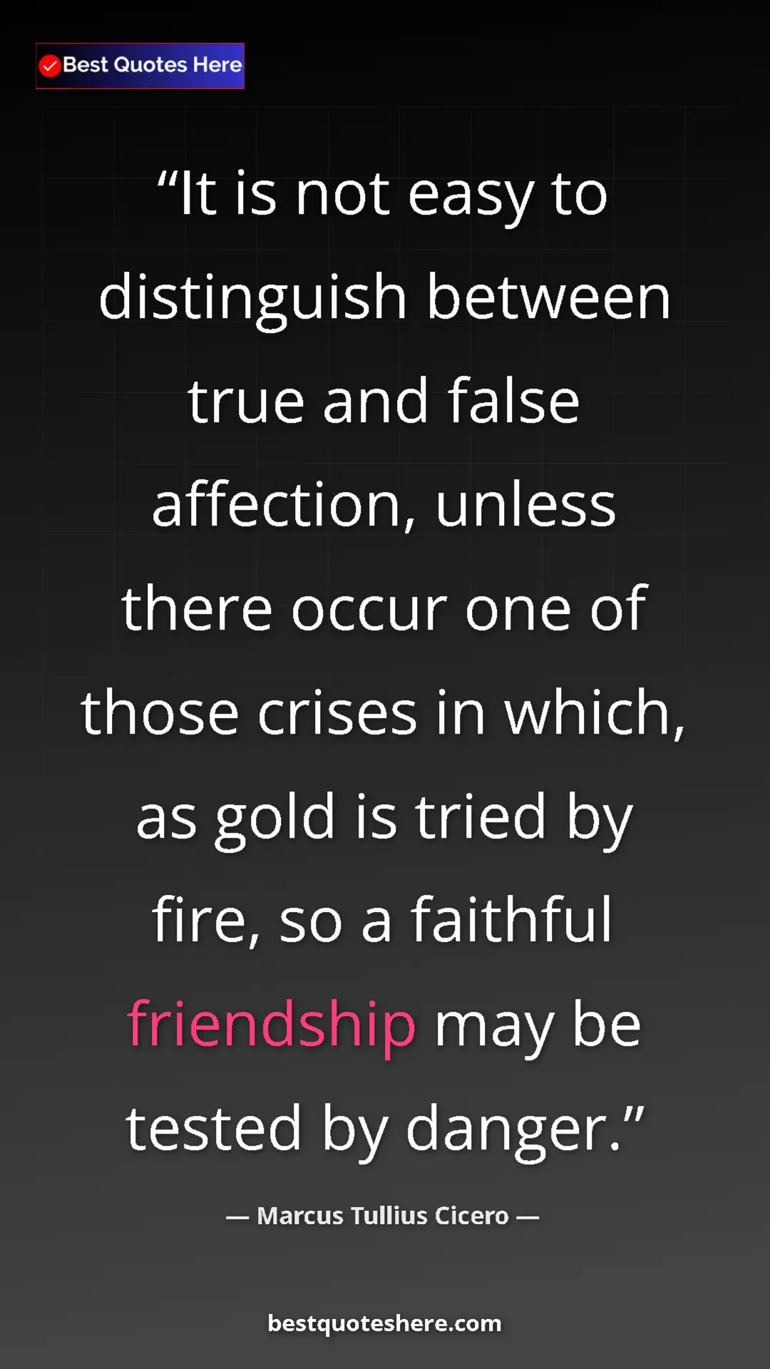 Pinterest quote poster by Marcus Tullius Cicero: "It is not easy to distinguish between true and false..."