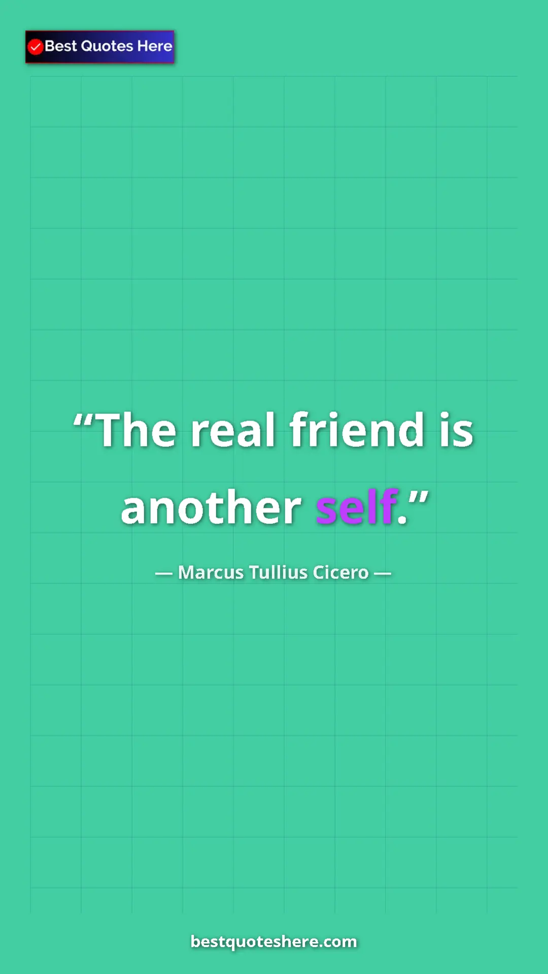 Pinterest quote poster by Marcus Tullius Cicero: "The real friend is another self."