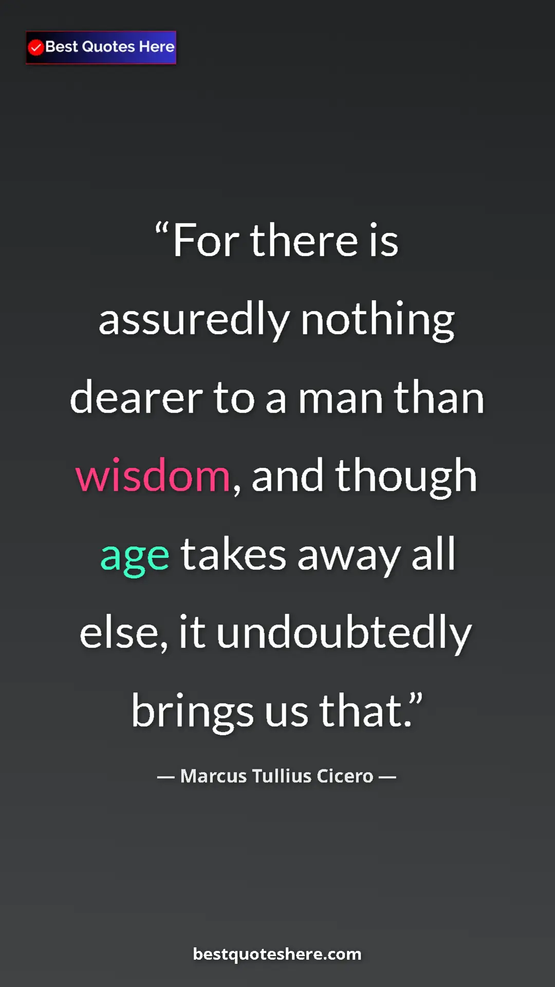 Pinterest quote poster by Marcus Tullius Cicero: "For there is assuredly nothing dearer to a man than wisdom,..."
