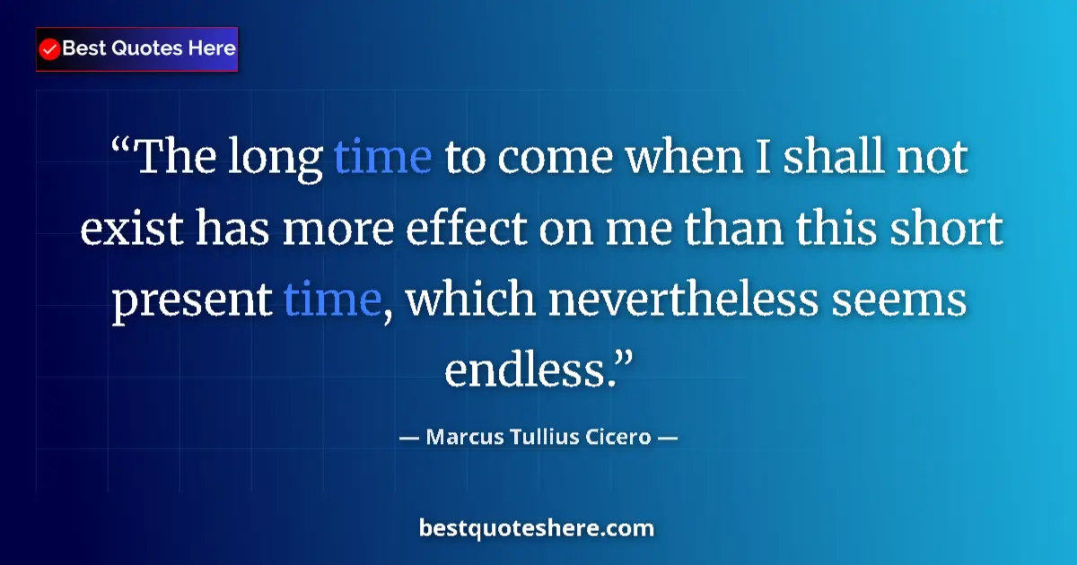 Quote by Marcus Tullius Cicero: The long time to come when I shall not exist has m