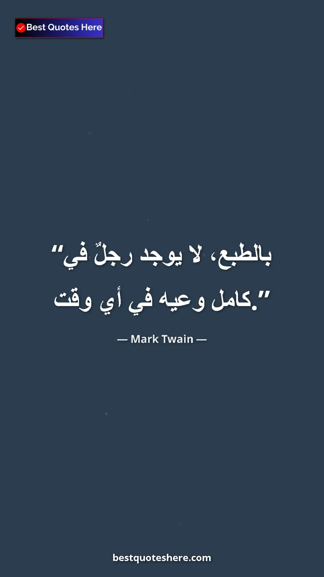 Pinterest quote poster by Mark Twain: "Of course, no man is entirely in his right mind at any time."