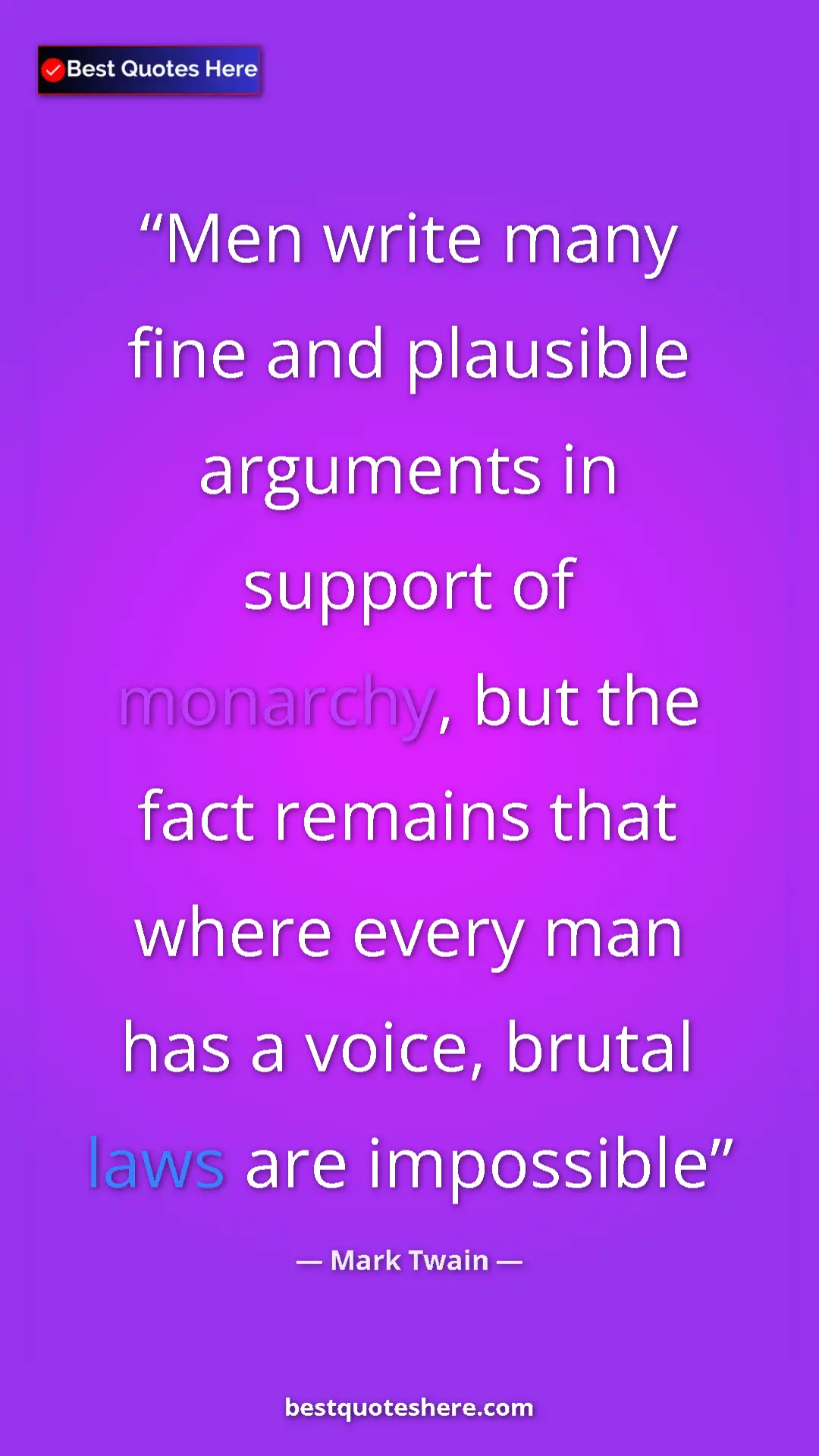 Mark Twain Quote Card: "Men write many fine and plausible arguments in support of..." Pinterest quote poster by Mark Twain: "Men write many fine and plausible arguments in support of..."