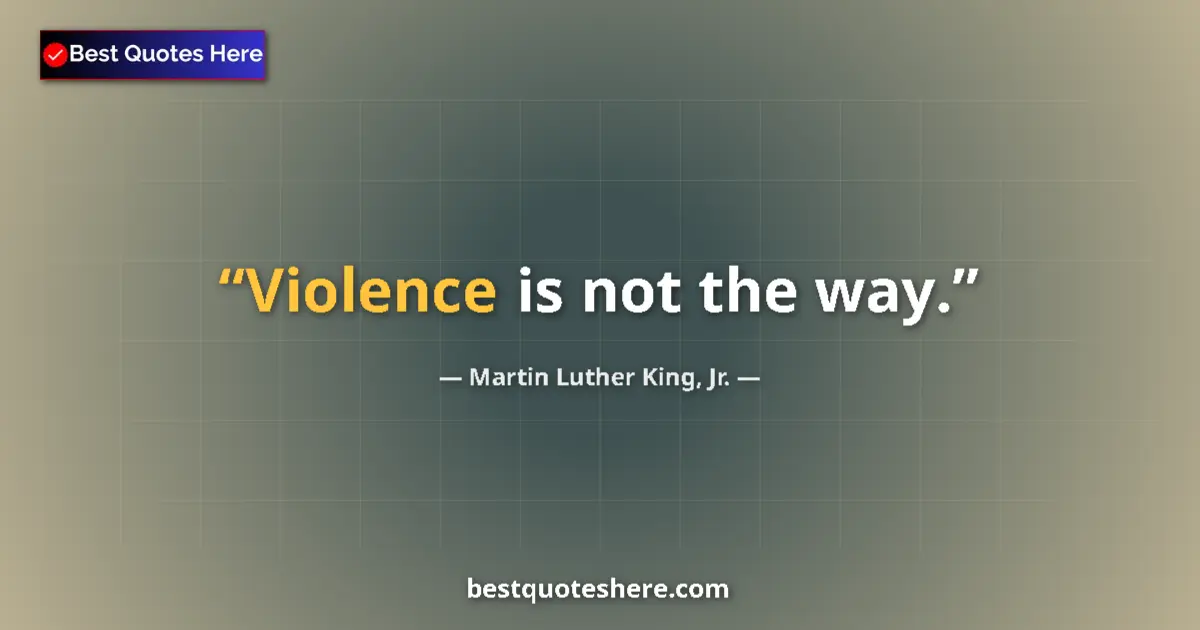 Martin Luther King, Jr. quote: "Violence is not the way."