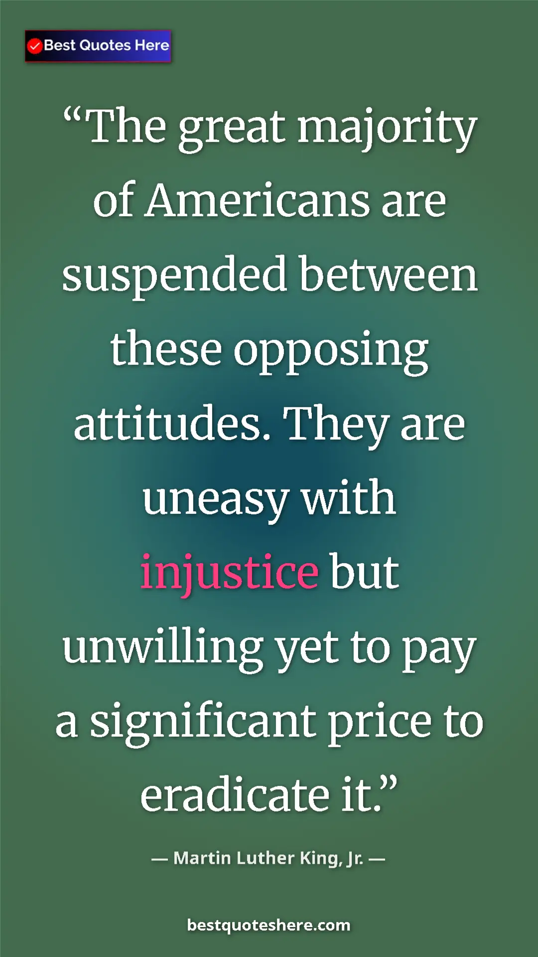 Martin Luther King, Jr. Quote Card: "The great majority of Americans are suspended between these..." Pinterest quote poster by Martin Luther King, Jr.: "The great majority of Americans are suspended between these..."