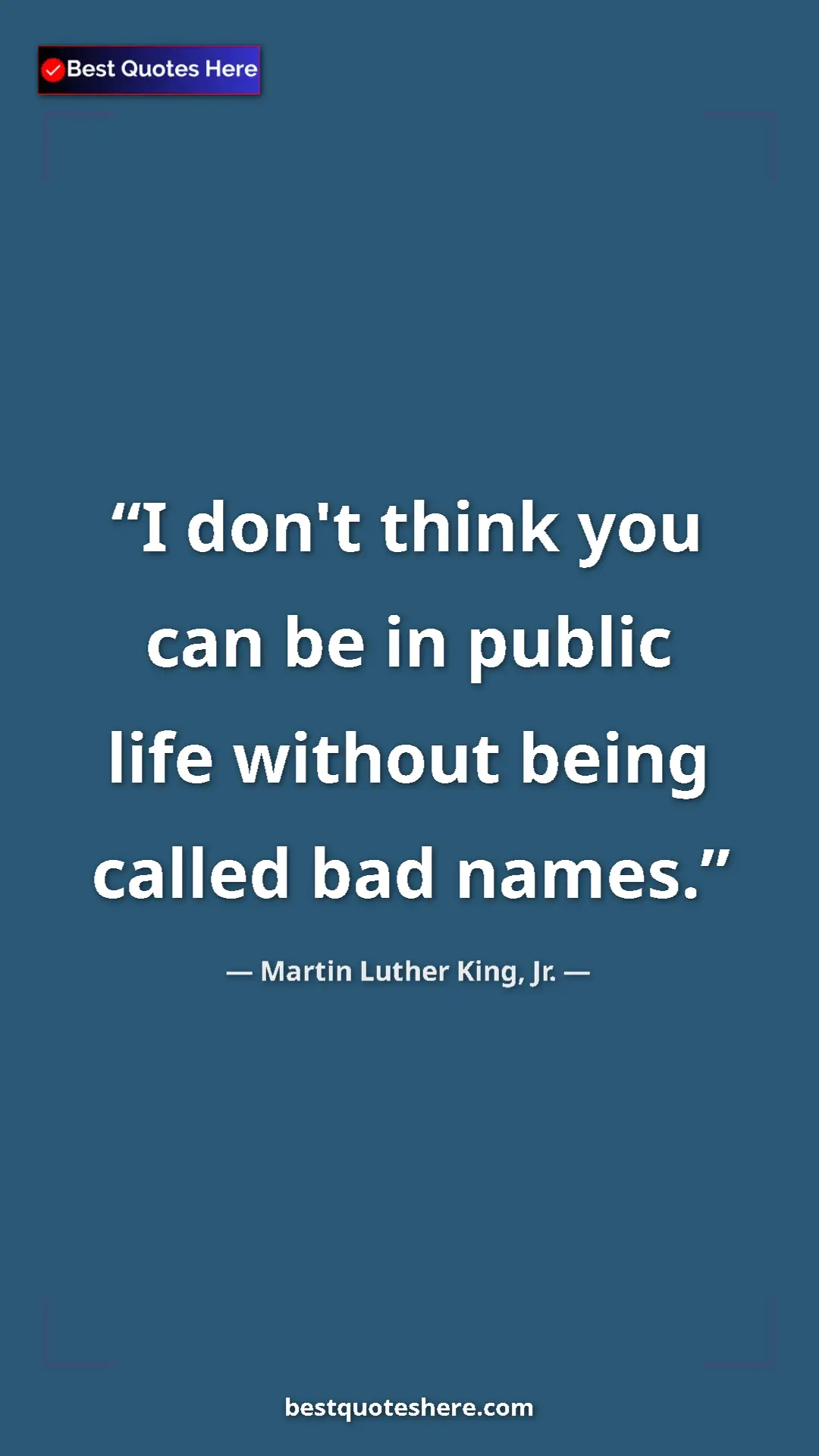 Pinterest quote poster by Martin Luther King, Jr.: "I don't think you can be in public life without being called"