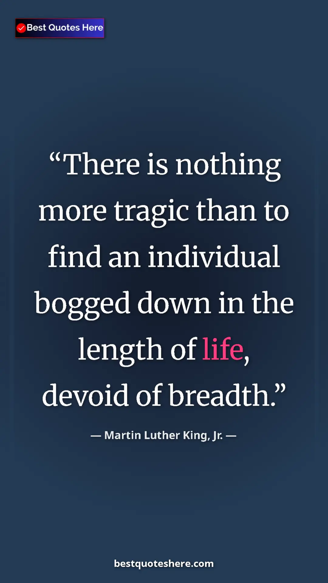 Martin Luther King, Jr. Quote Card: "There is nothing more tragic than to find an individual..." Pinterest quote poster by Martin Luther King, Jr.: "There is nothing more tragic than to find an individual..."