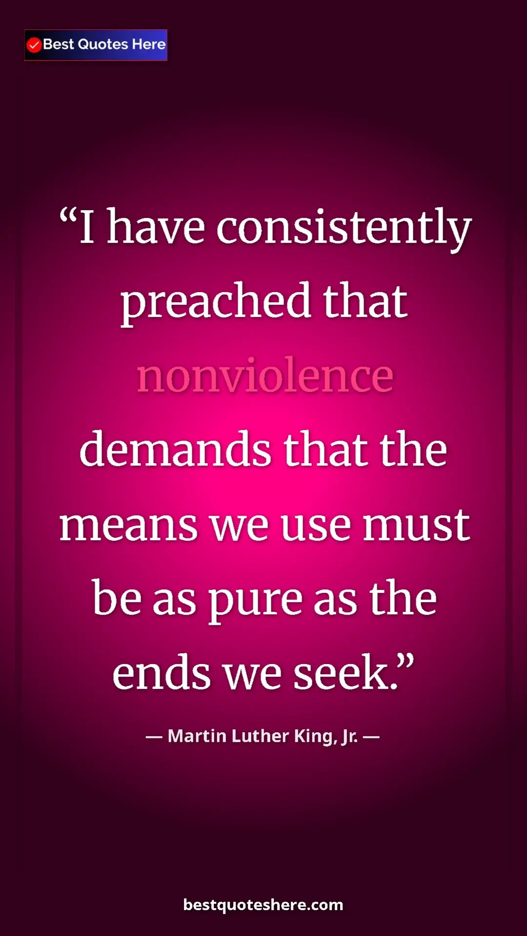 Martin Luther King, Jr. Quote Card: "I have consistently preached that nonviolence demands that..." Pinterest quote poster by Martin Luther King, Jr.: "I have consistently preached that nonviolence demands that..."
