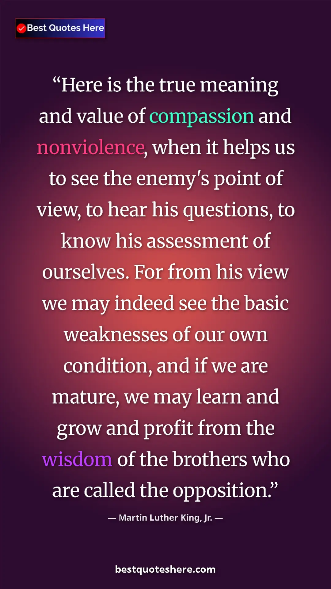 Martin Luther King, Jr. Quote Card: "Here is the true meaning and value of compassion and..." Pinterest quote poster by Martin Luther King, Jr.: "Here is the true meaning and value of compassion and..."