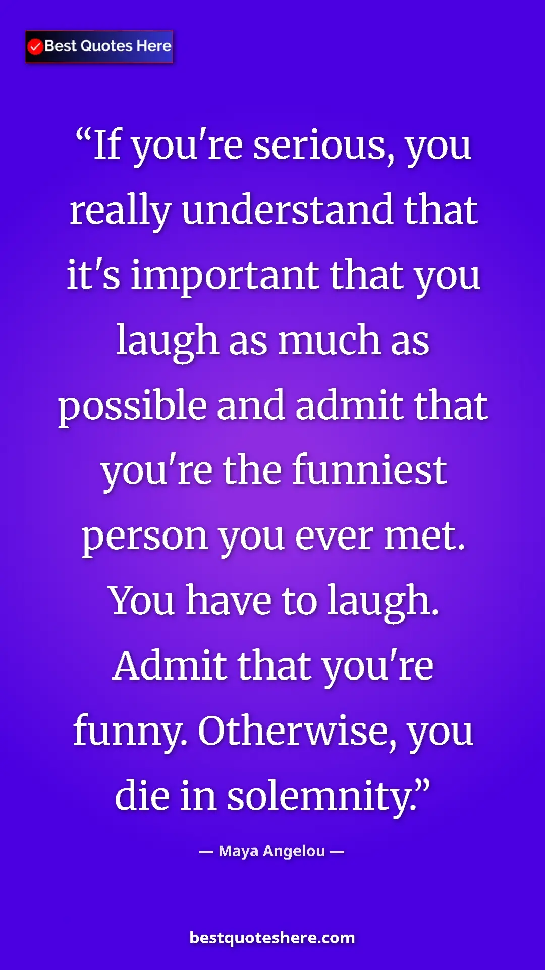 Maya Angelou Quote Card: "If you're serious, you really understand that it's important" Pinterest quote poster by Maya Angelou: "If you're serious, you really understand that it's important"