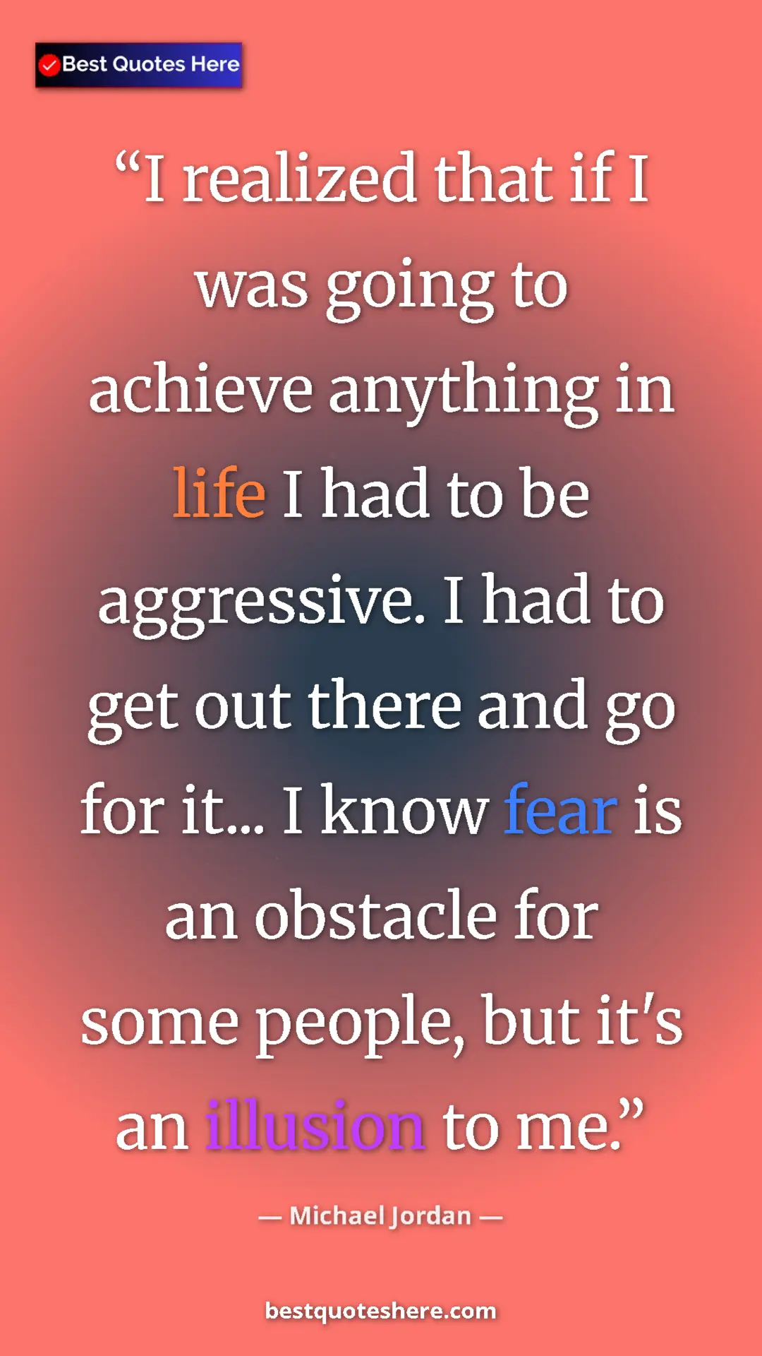 Pinterest quote poster by Michael Jordan: "I realized that if I was going to achieve anything in life..."