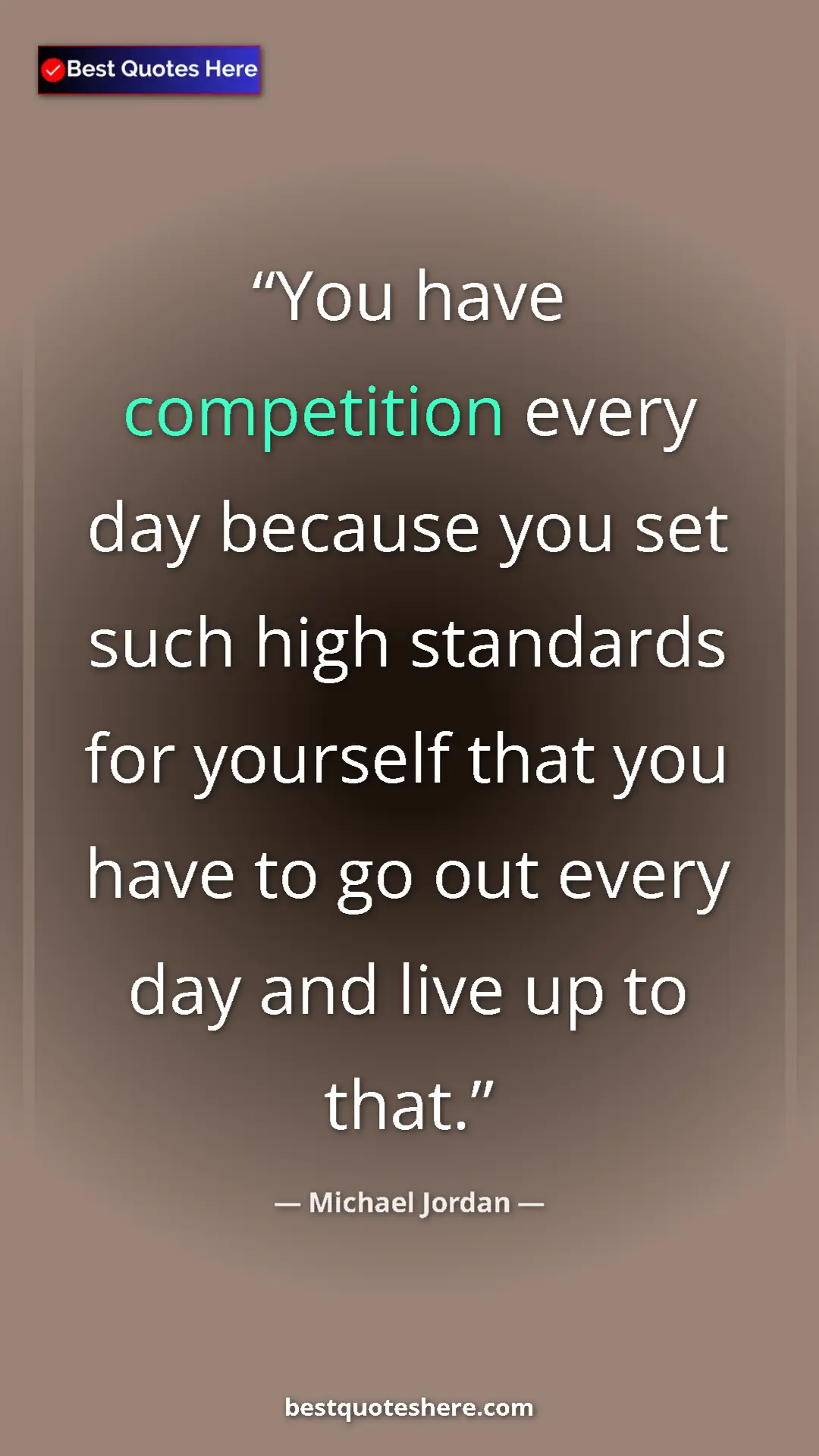 Pinterest quote poster by Michael Jordan: "You have competition every day because you set such high..."