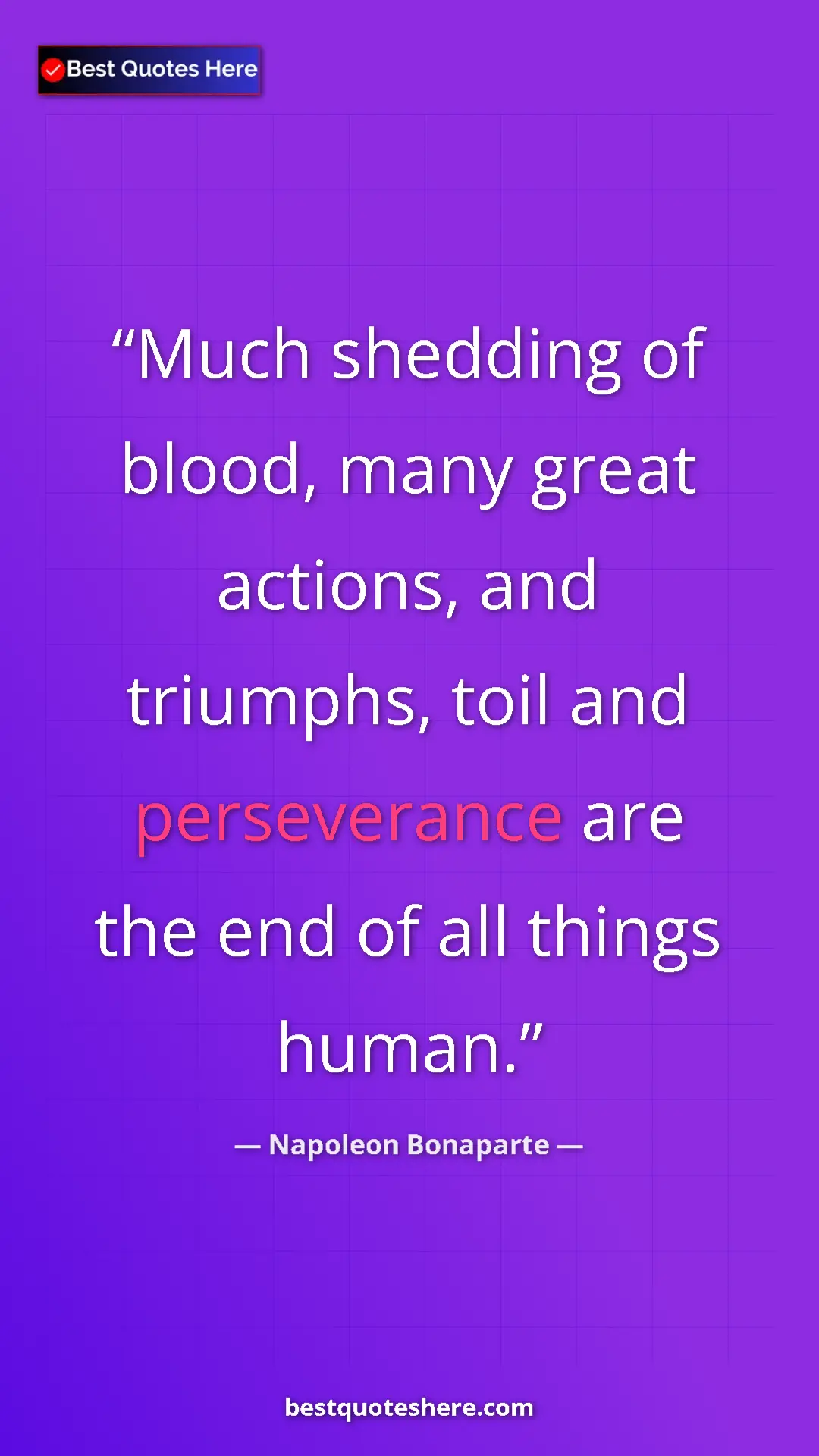 Pinterest quote poster by Napoleon Bonaparte: "Much shedding of blood, many great actions, and triumphs,..."