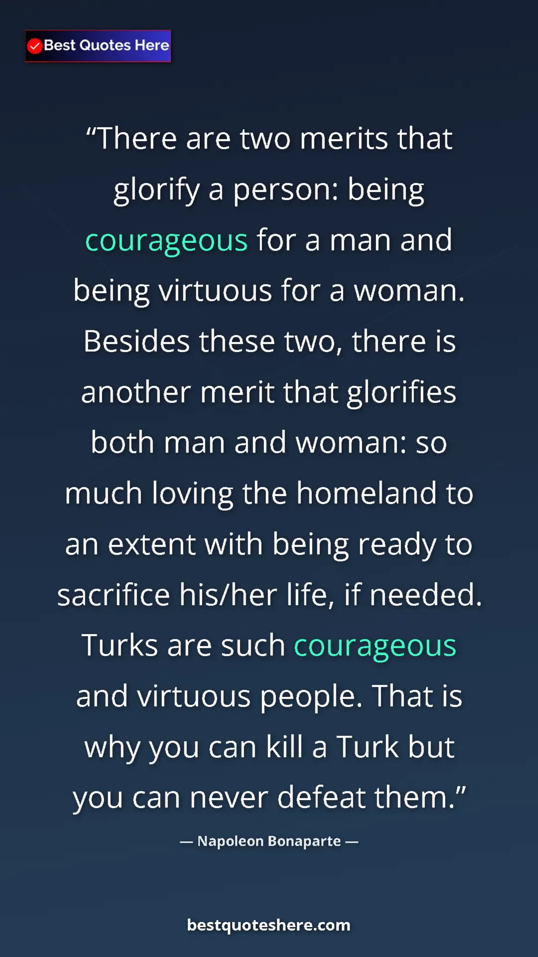 Napoleon Bonaparte Quote Card: "There are two merits that glorify a person: being..." Pinterest quote poster by Napoleon Bonaparte: "There are two merits that glorify a person: being..."