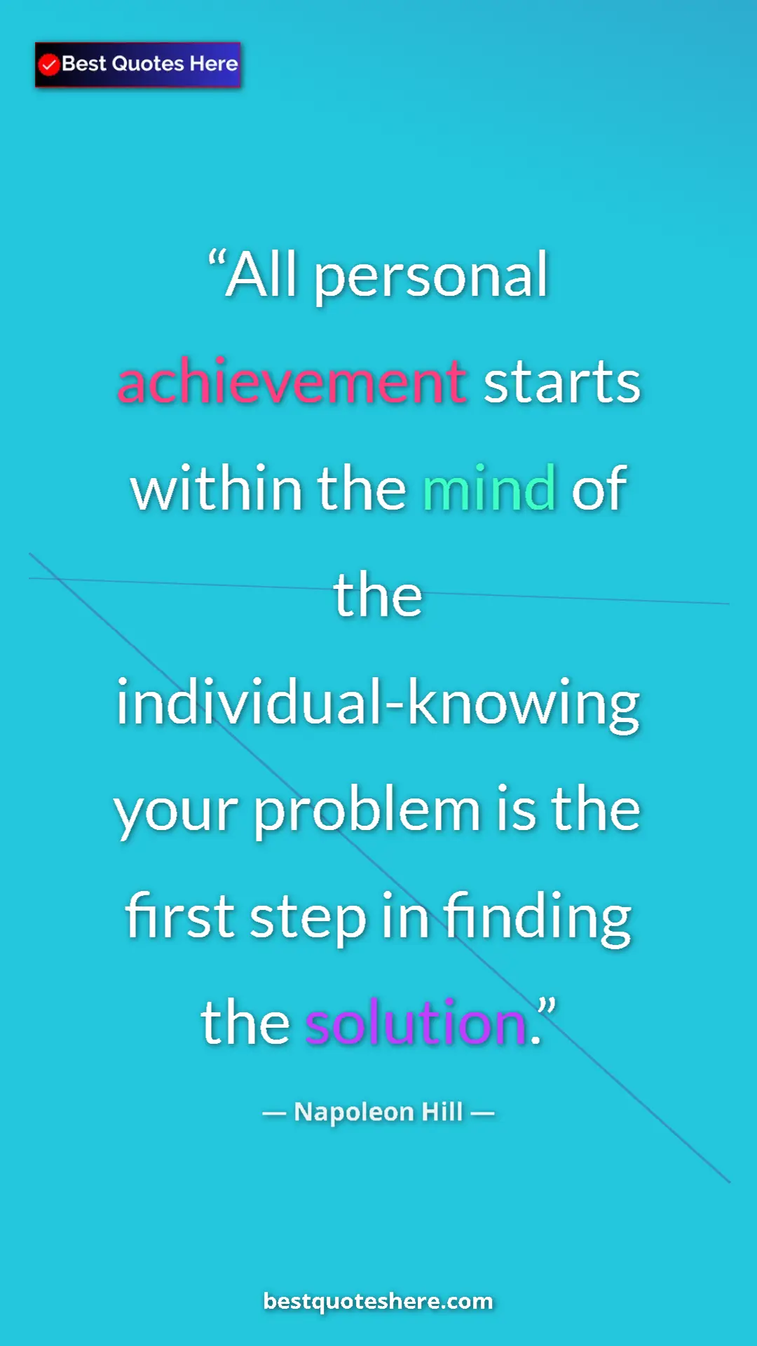 Napoleon Hill Quote Card: "All personal achievement starts within the mind of the..." Pinterest quote poster by Napoleon Hill: "All personal achievement starts within the mind of the..."