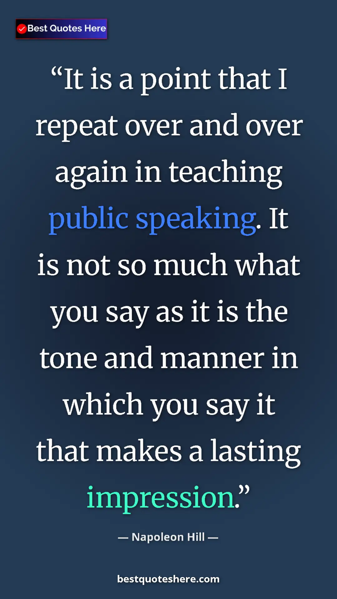 Napoleon Hill Quote Card: "It is a point that I repeat over and over again in teaching..." Pinterest quote poster by Napoleon Hill: "It is a point that I repeat over and over again in teaching..."