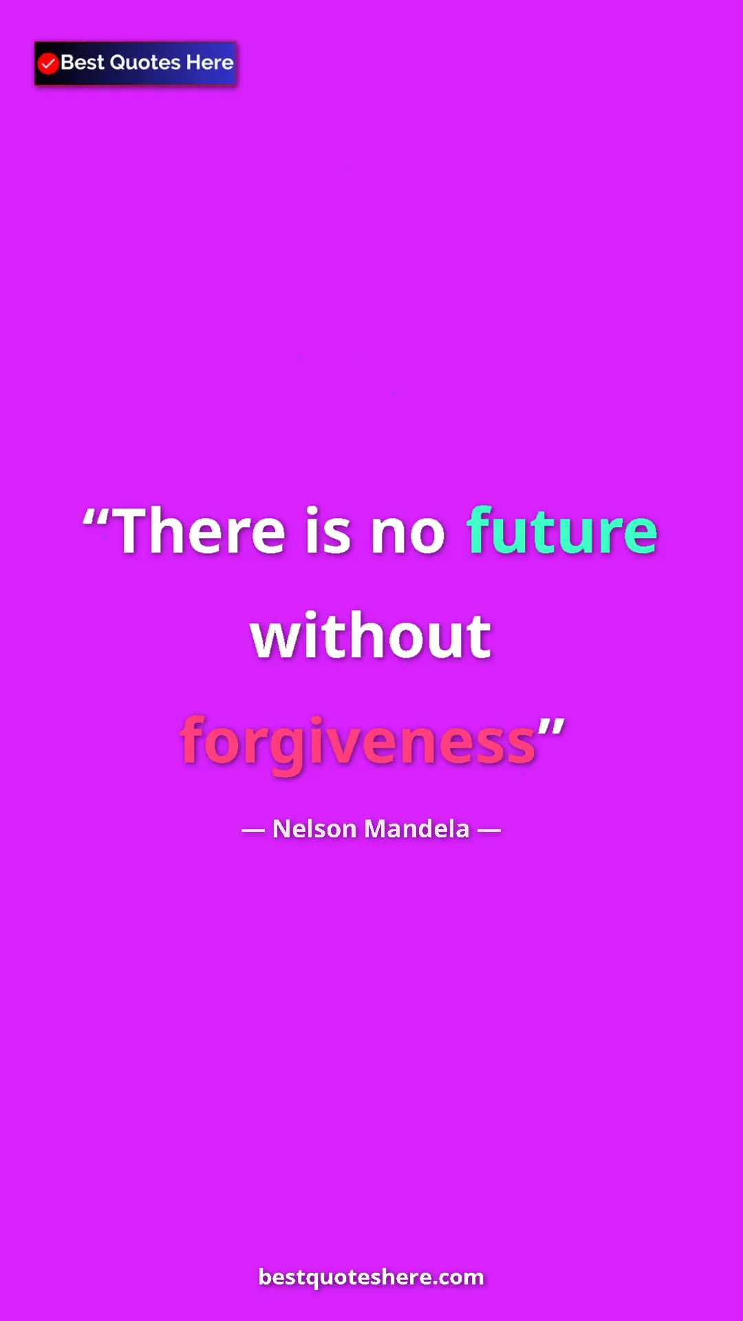 Pinterest quote poster by Nelson Mandela: "There is no future without forgiveness"
