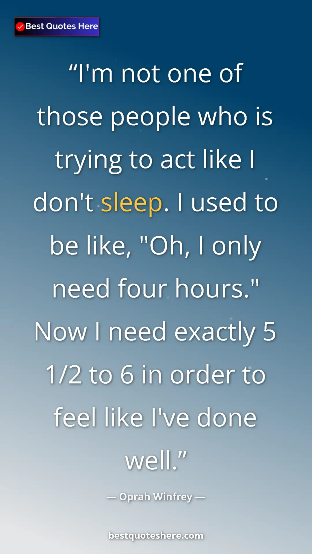 Pinterest quote poster by Oprah Winfrey: "I'm not one of those people who is trying to act like I..."