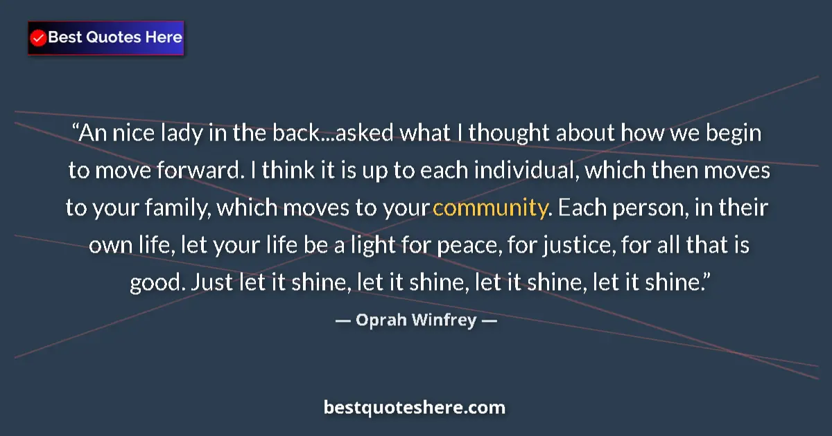 Oprah Winfrey Quote: "An nice lady in the back...asked what I thought about how..." Oprah Winfrey quote: "An nice lady in the back...asked what I thought about how..."