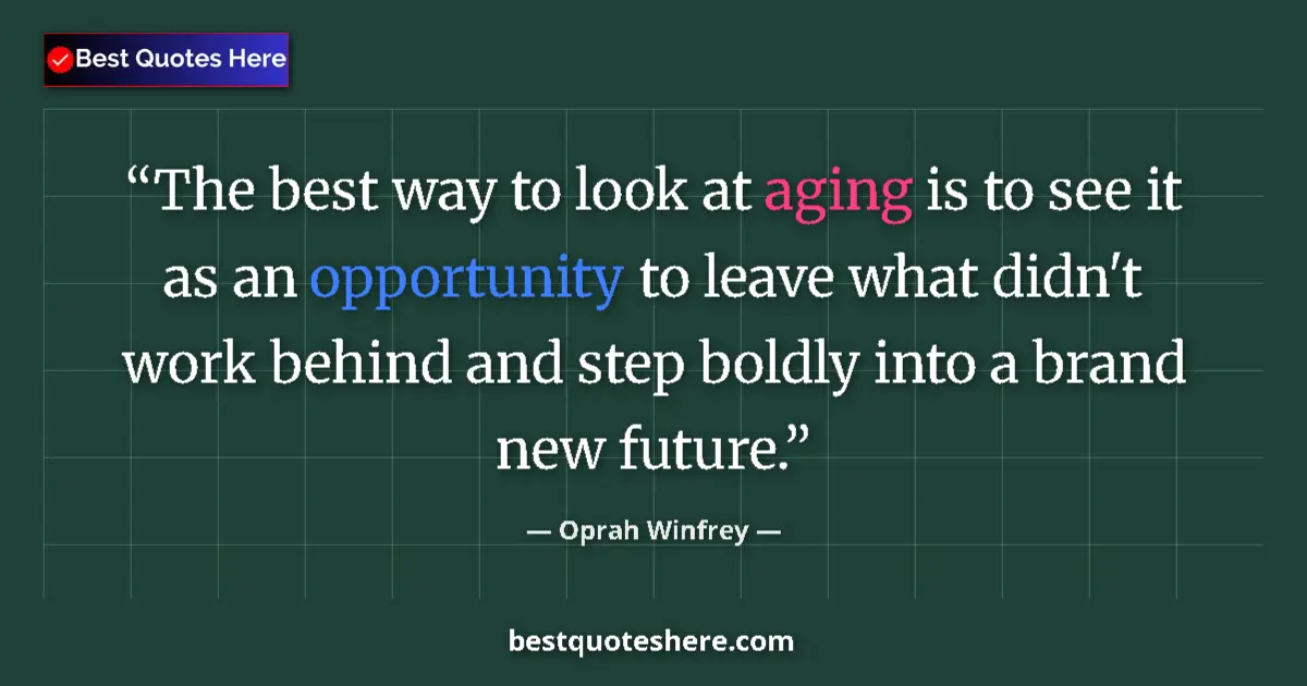Quote by Oprah Winfrey: The best way to look at aging is to see it as an o