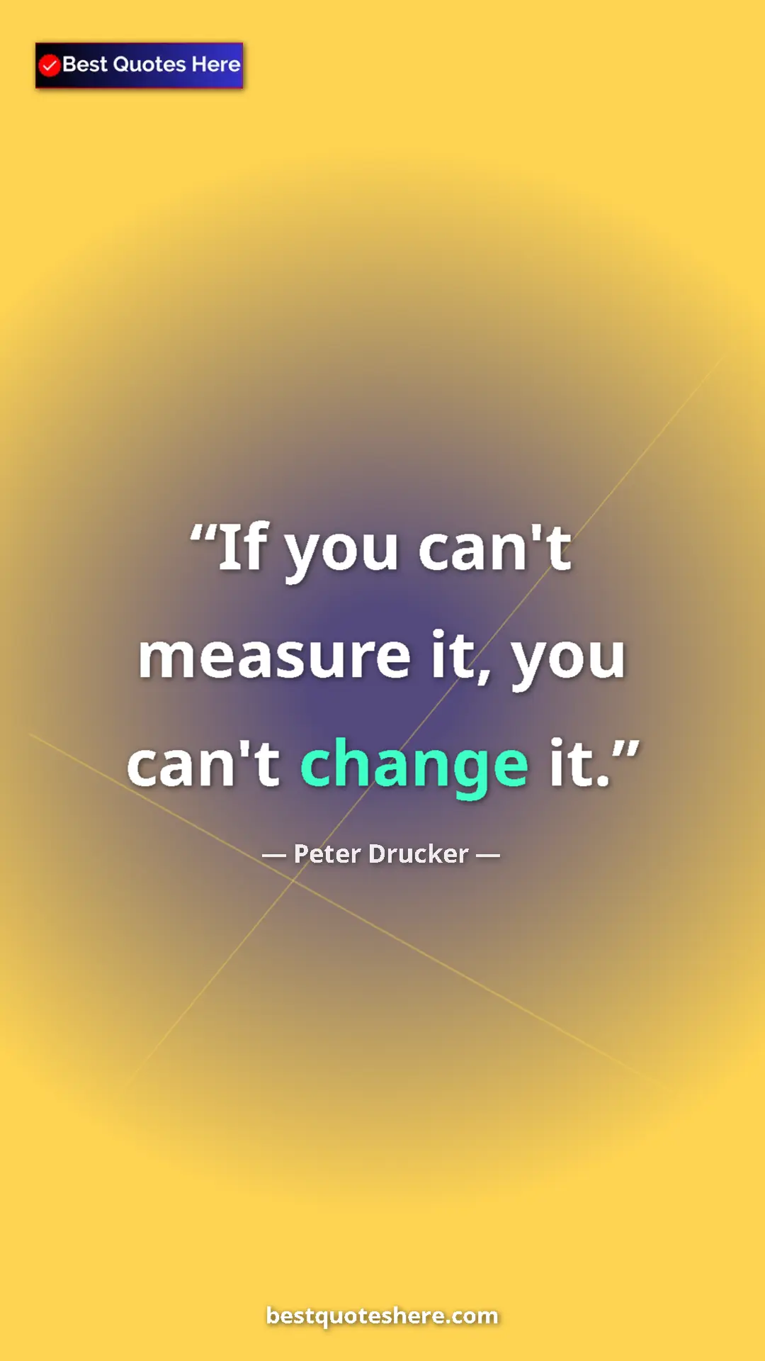 Pinterest quote poster by Peter Drucker: "If you can't measure it, you can't change it."