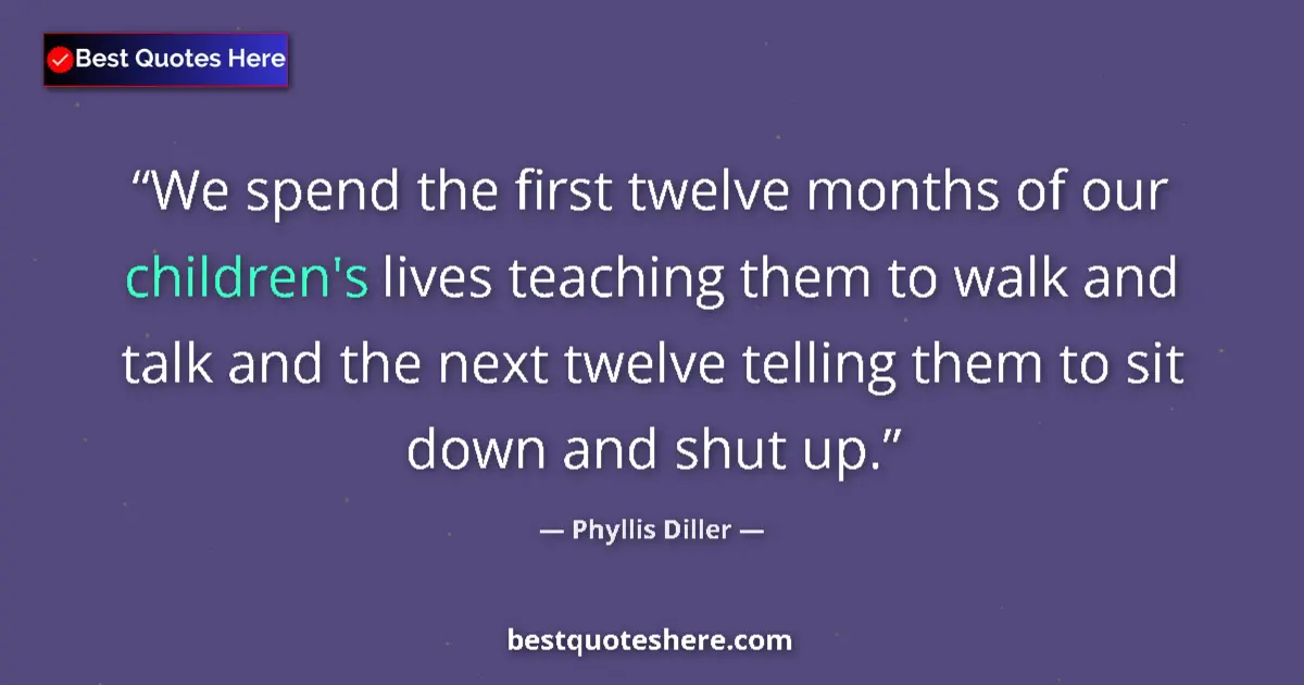Quote by Phyllis Diller: We spend the first twelve months of our children's