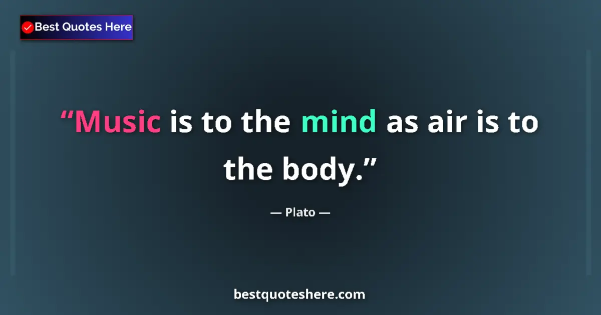 Quote by Plato: Music is to the mind as air is to the body....