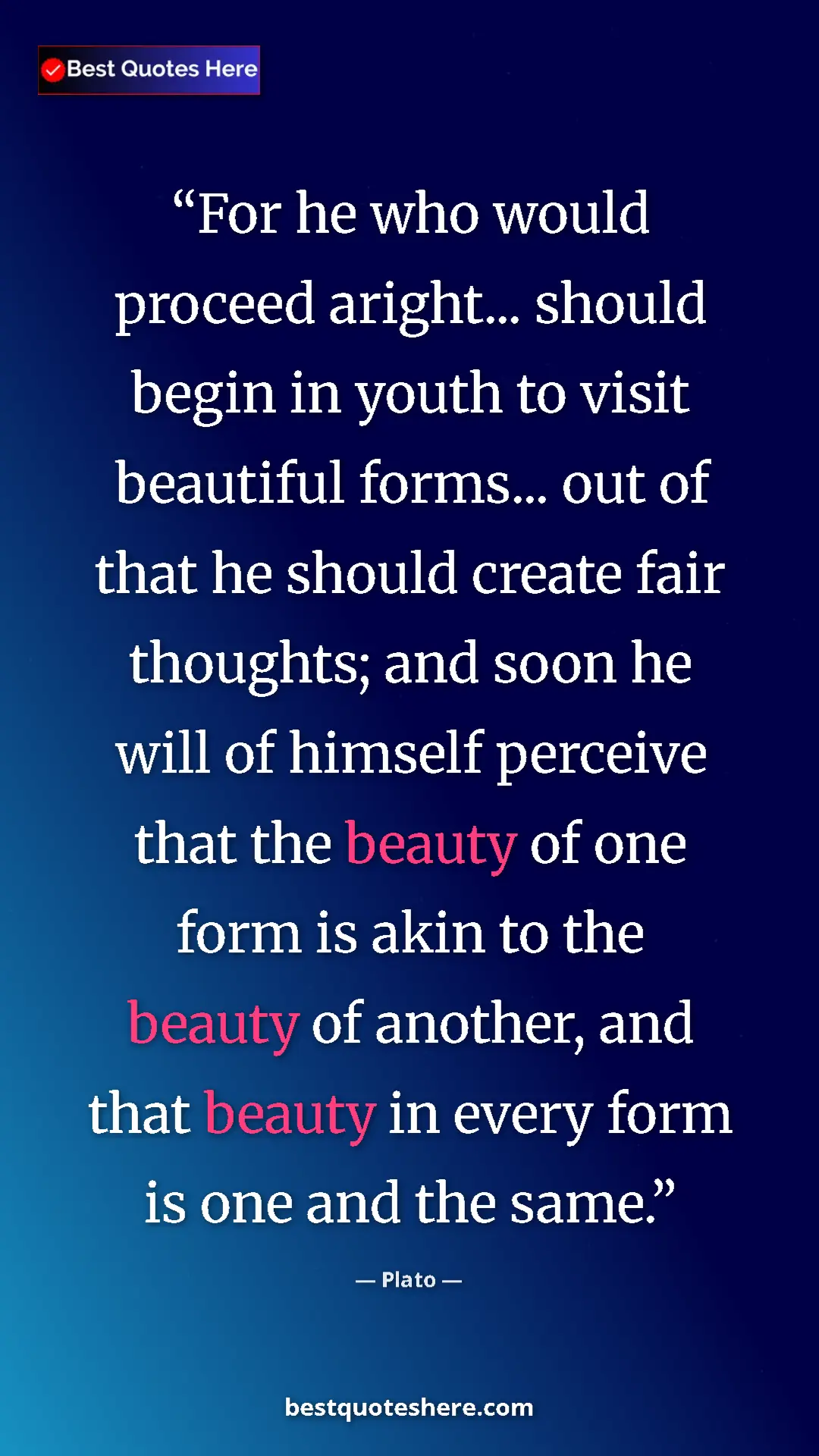 Plato Quote Card: "For he who would proceed aright... should begin in youth to..." Pinterest quote poster by Plato: "For he who would proceed aright... should begin in youth to..."