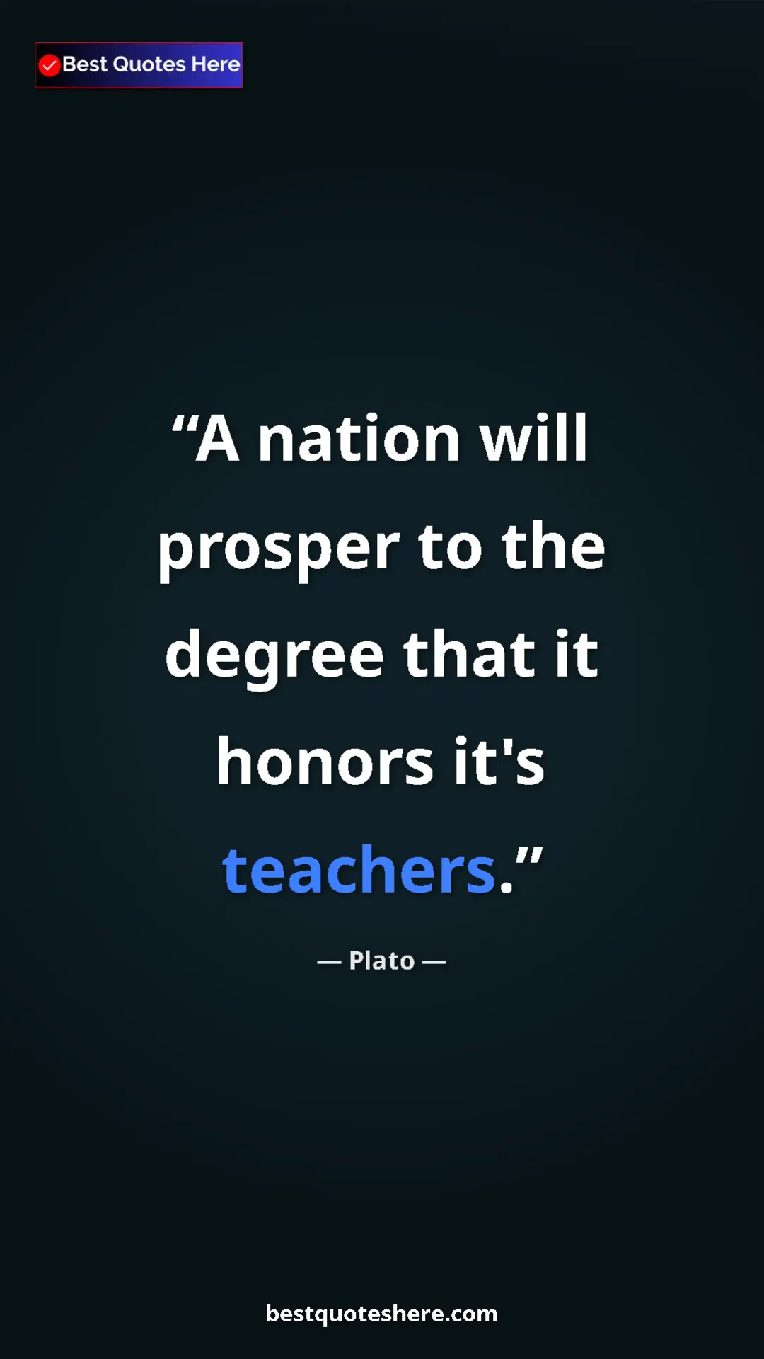 Pinterest quote poster by Plato: "A nation will prosper to the degree that it honors it's..."