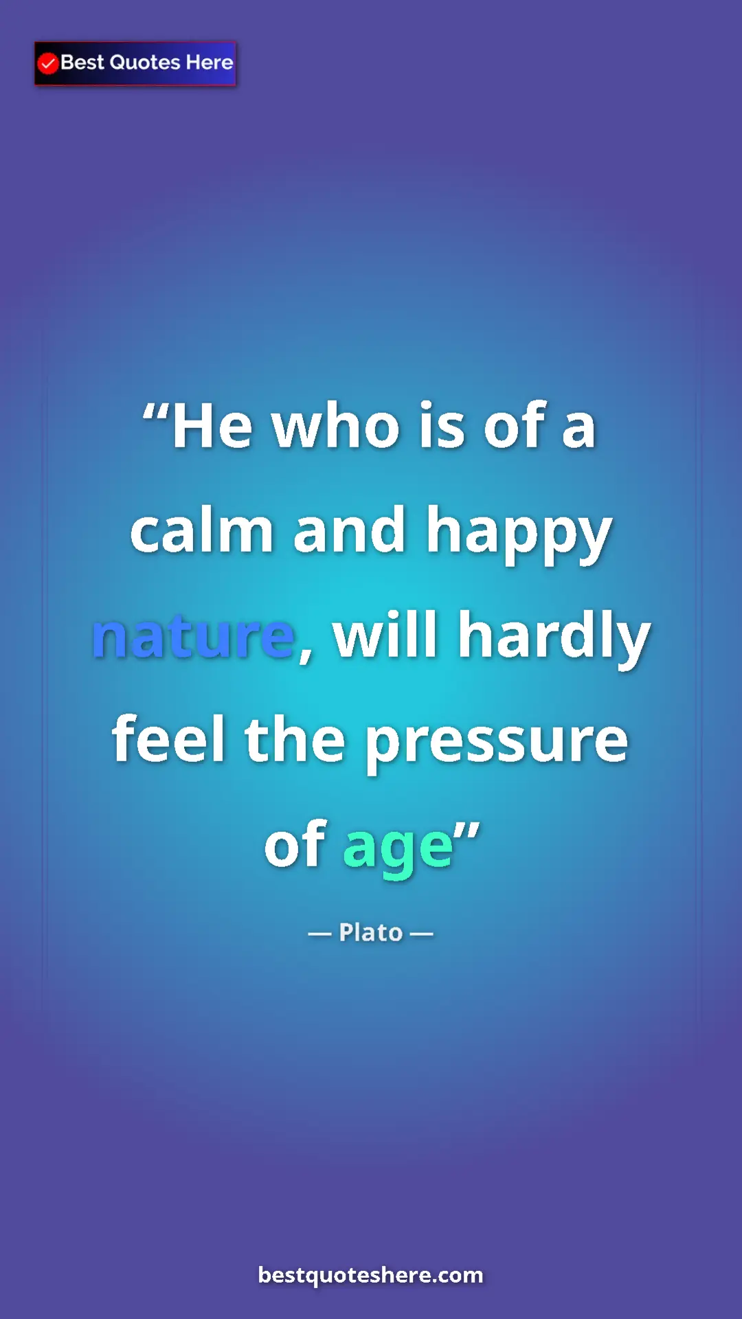 Pinterest quote poster by Plato: "He who is of a calm and happy nature, will hardly feel the..."