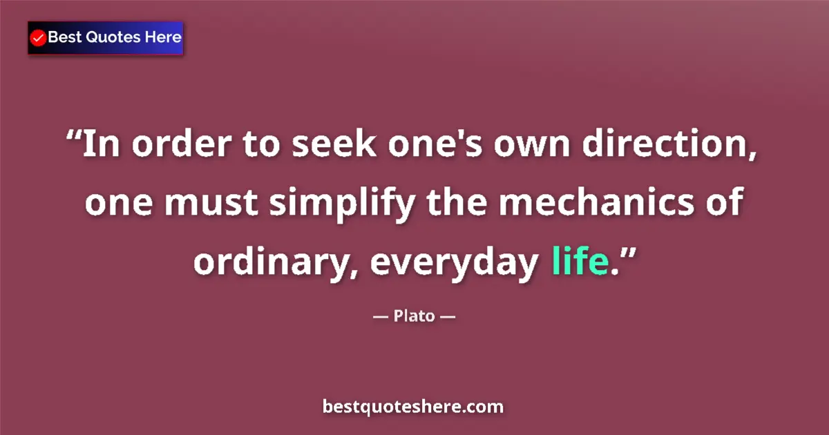 Quote by Plato: In order to seek one's own direction, one must sim