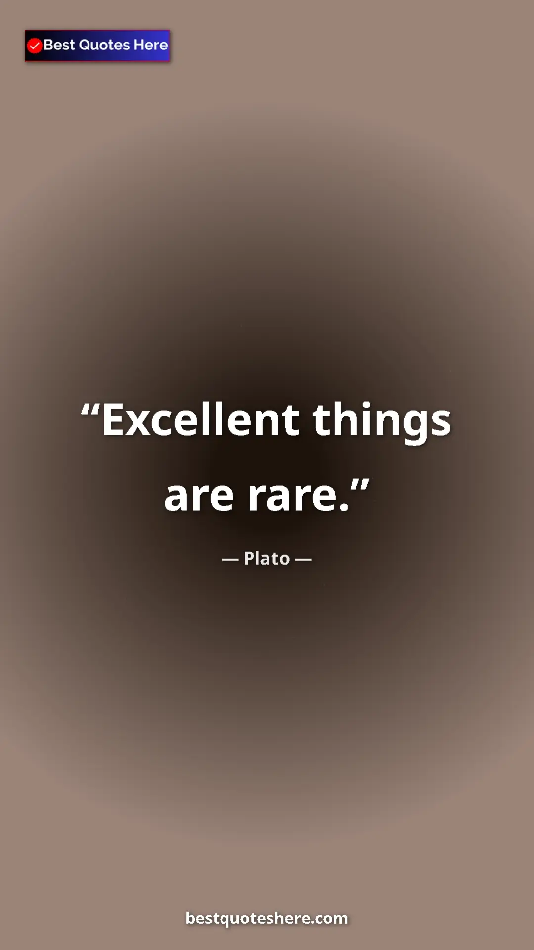 Pinterest quote poster by Plato: "Excellent things are rare."