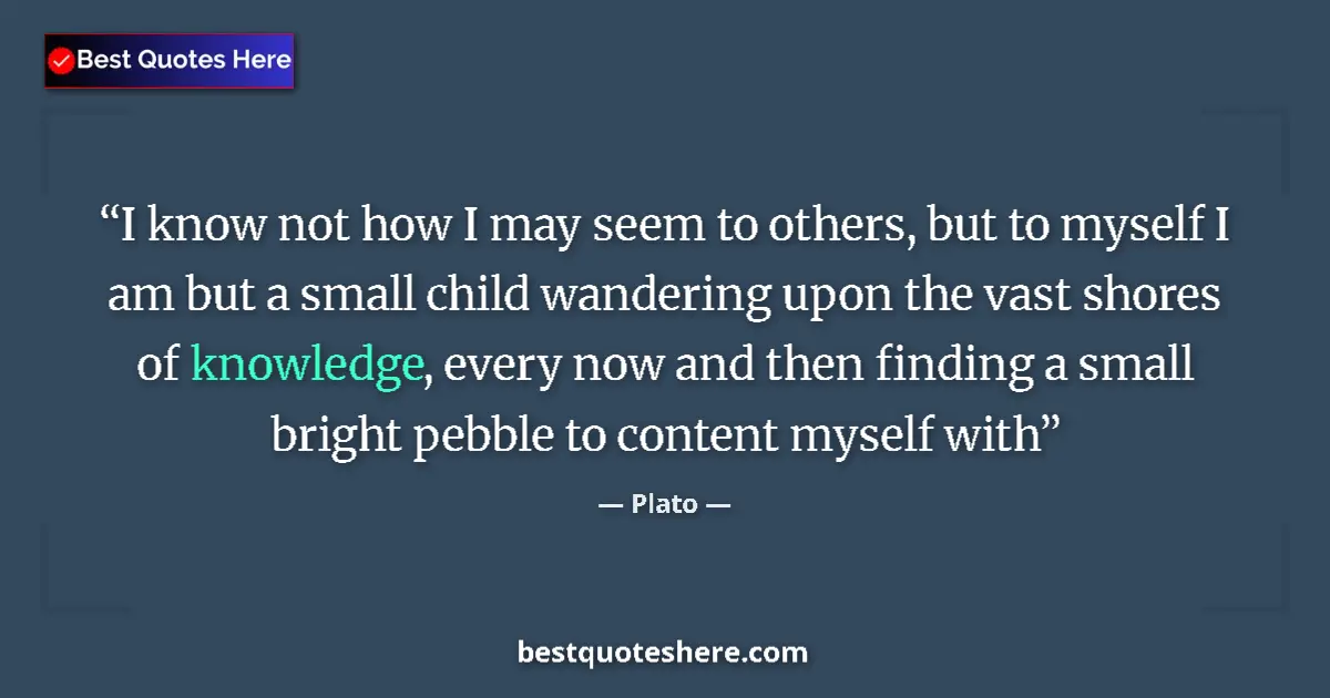 Plato quote: "I know not how I may seem to others, but to myself I am but..."