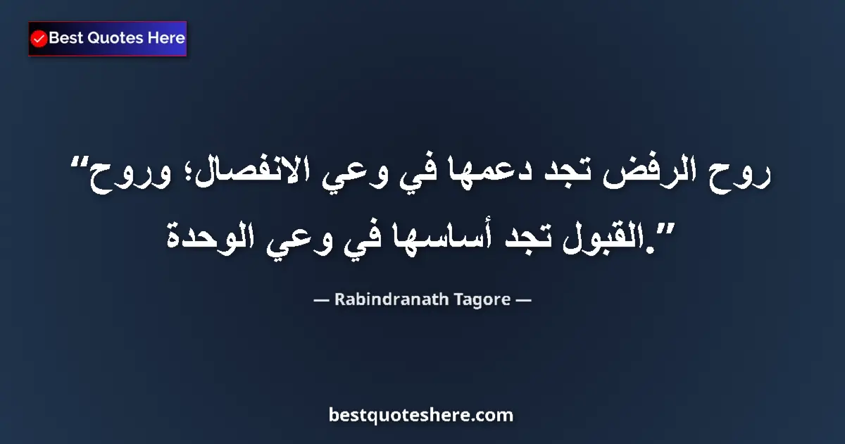 Quote by Rabindranath Tagore: The spirit of rejection finds its support in the c