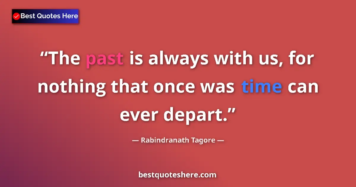 Quote by Rabindranath Tagore: The past is always with us, for nothing that once