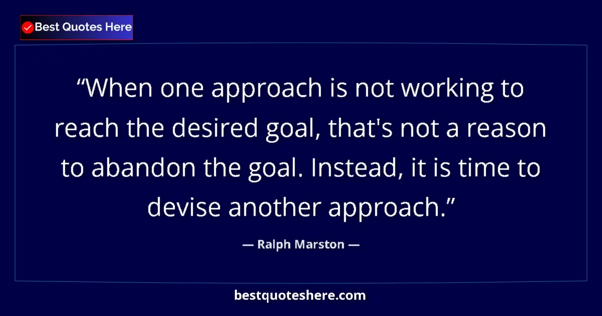 Quote by Ralph Marston: When one approach is not working to reach the desi