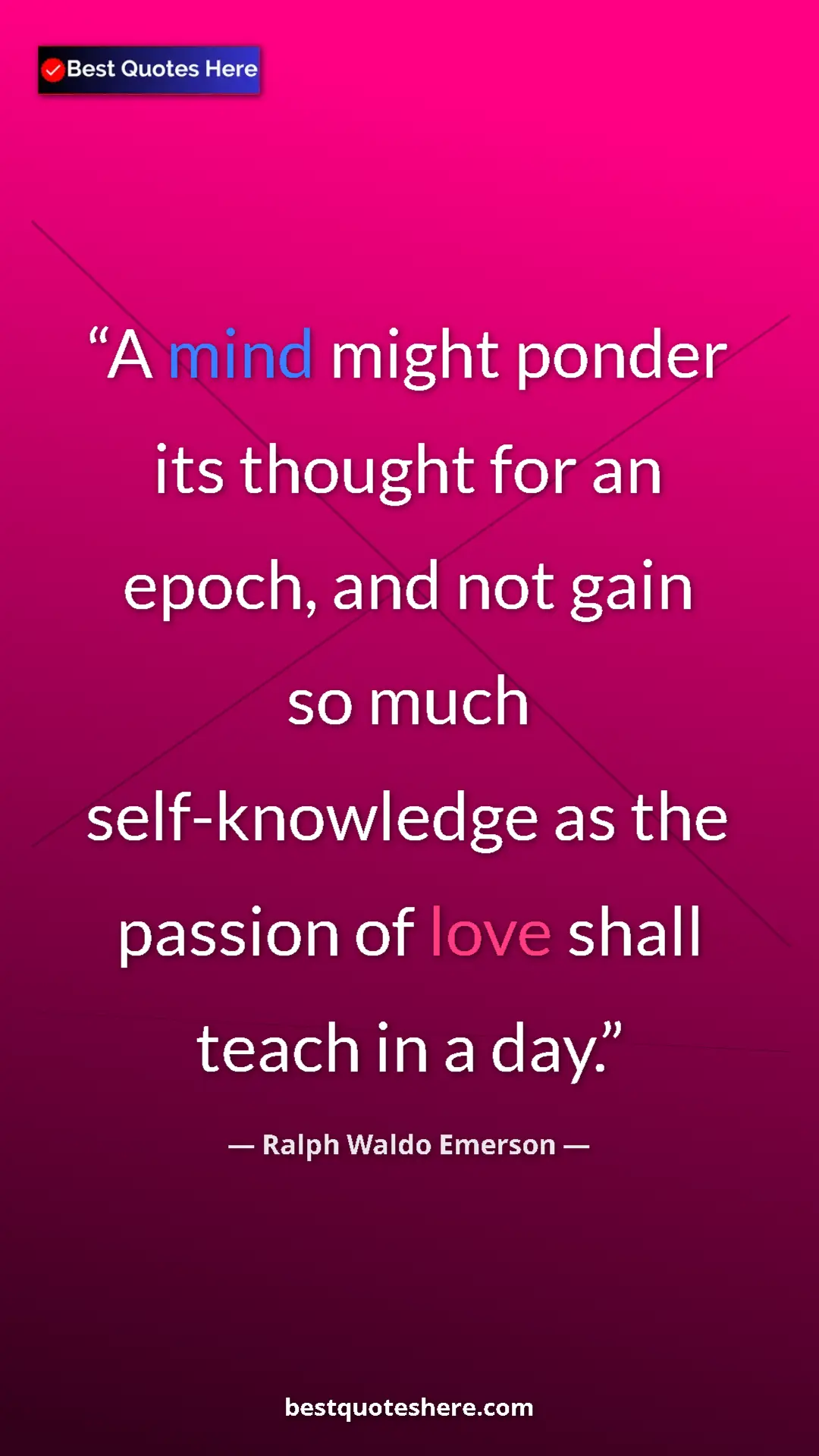 Pinterest quote poster by Ralph Waldo Emerson: "A mind might ponder its thought for an epoch, and not gain..."
