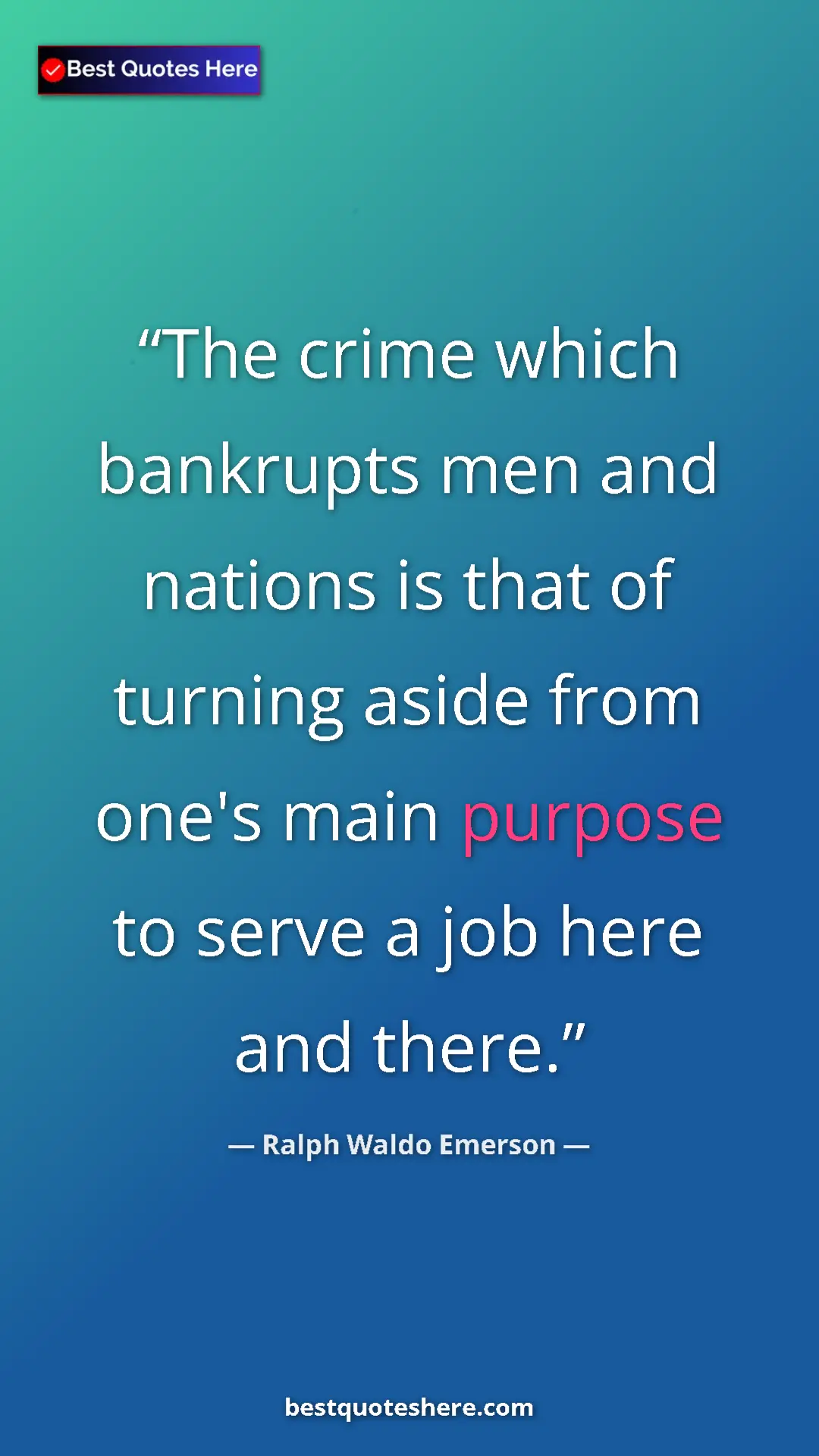 Ralph Waldo Emerson Quote Card: "The crime which bankrupts men and nations is that of..." Pinterest quote poster by Ralph Waldo Emerson: "The crime which bankrupts men and nations is that of..."