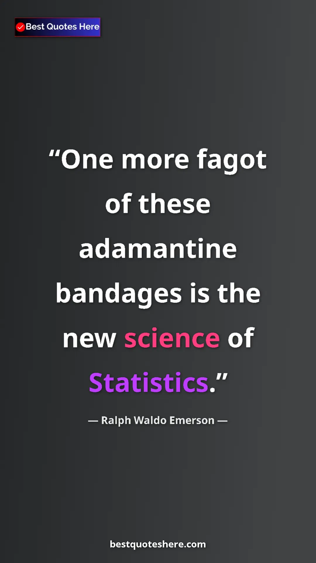 Ralph Waldo Emerson Quote Card: "One more fagot of these adamantine bandages is the new..." Pinterest quote poster by Ralph Waldo Emerson: "One more fagot of these adamantine bandages is the new..."