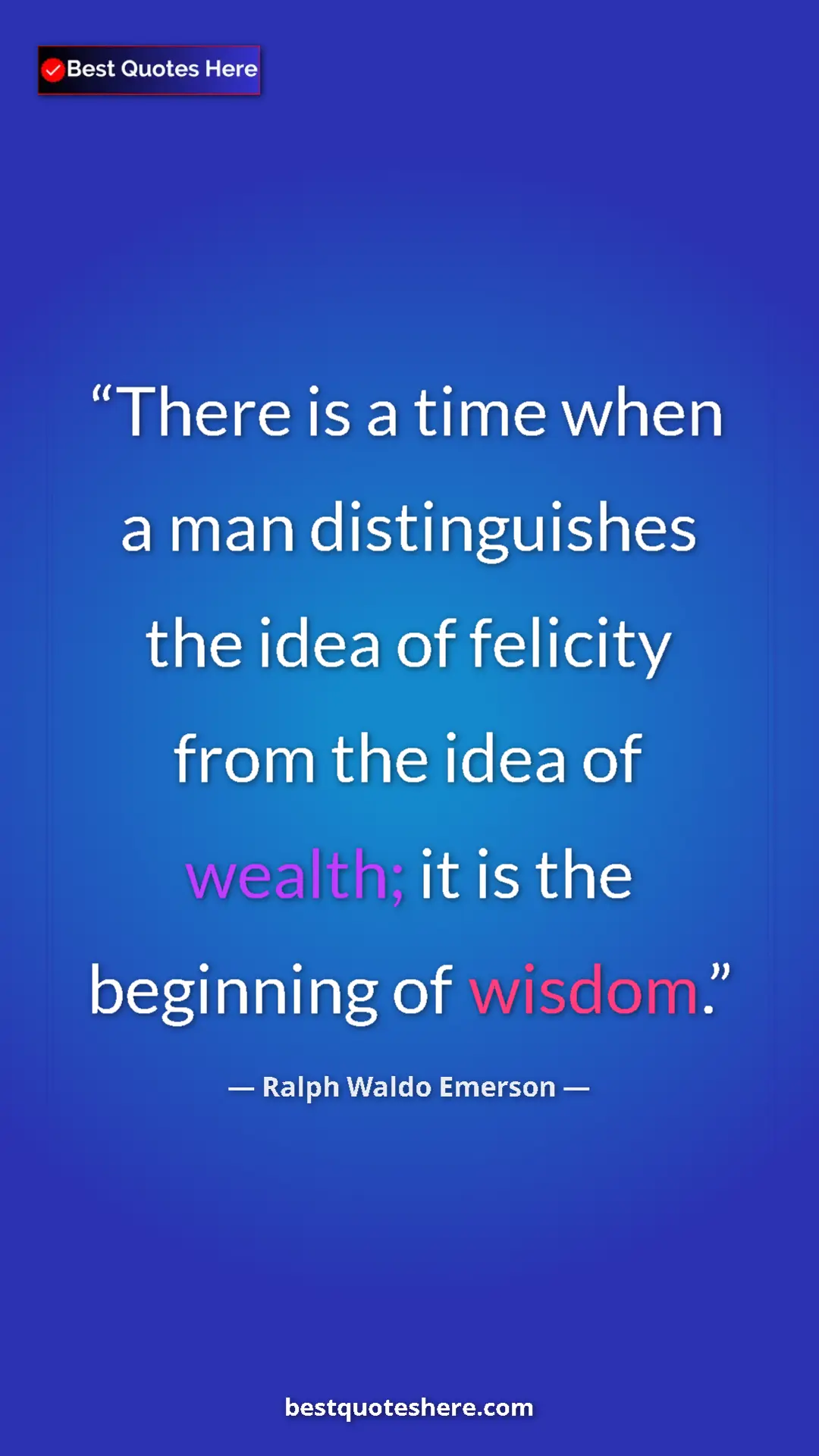 Ralph Waldo Emerson Quote Card: "There is a time when a man distinguishes the idea of..." Pinterest quote poster by Ralph Waldo Emerson: "There is a time when a man distinguishes the idea of..."