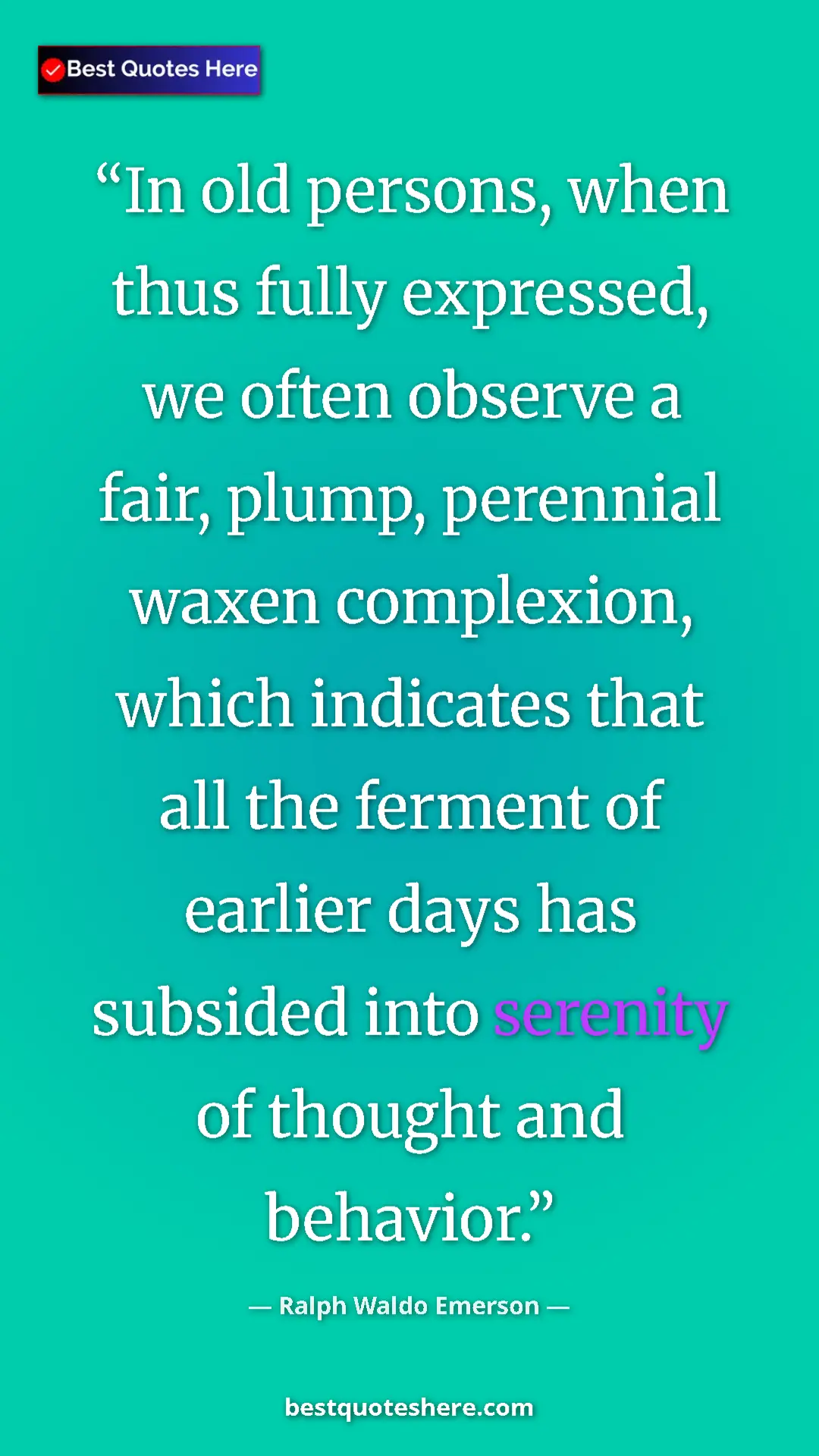 Ralph Waldo Emerson Quote Card: "In old persons, when thus fully expressed, we often observe..." Pinterest quote poster by Ralph Waldo Emerson: "In old persons, when thus fully expressed, we often observe..."