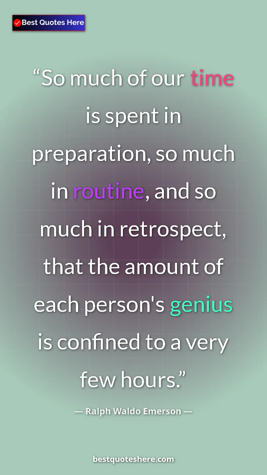 Ralph Waldo Emerson Quote Card: "So much of our time is spent in preparation, so much in..." Pinterest quote poster by Ralph Waldo Emerson: "So much of our time is spent in preparation, so much in..."