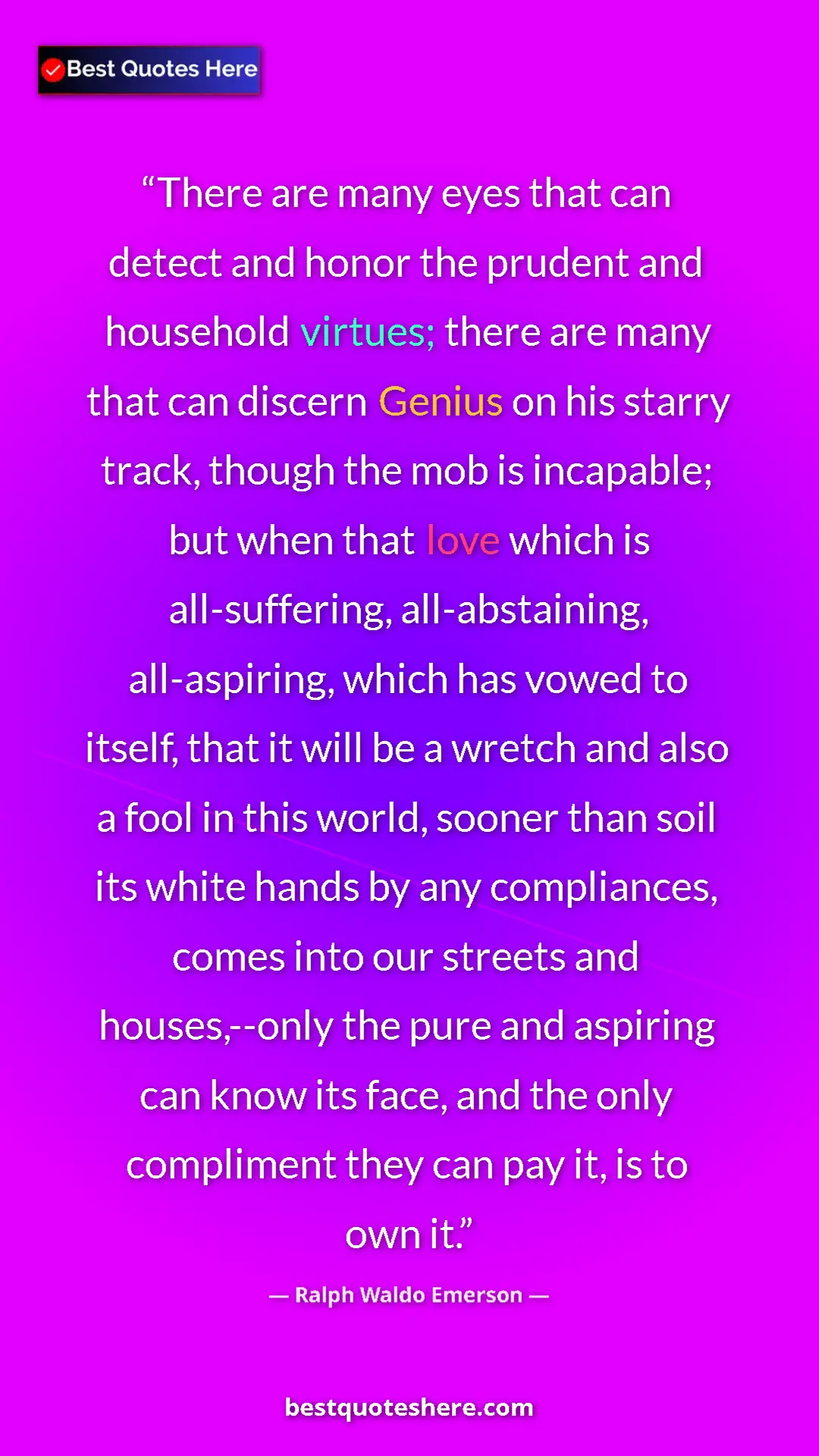 Pinterest quote poster by Ralph Waldo Emerson: "There are many eyes that can detect and honor the prudent..."