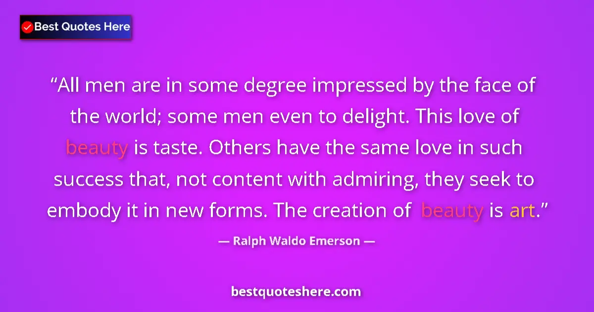 Quote by Ralph Waldo Emerson: All men are in some degree impressed by the face o