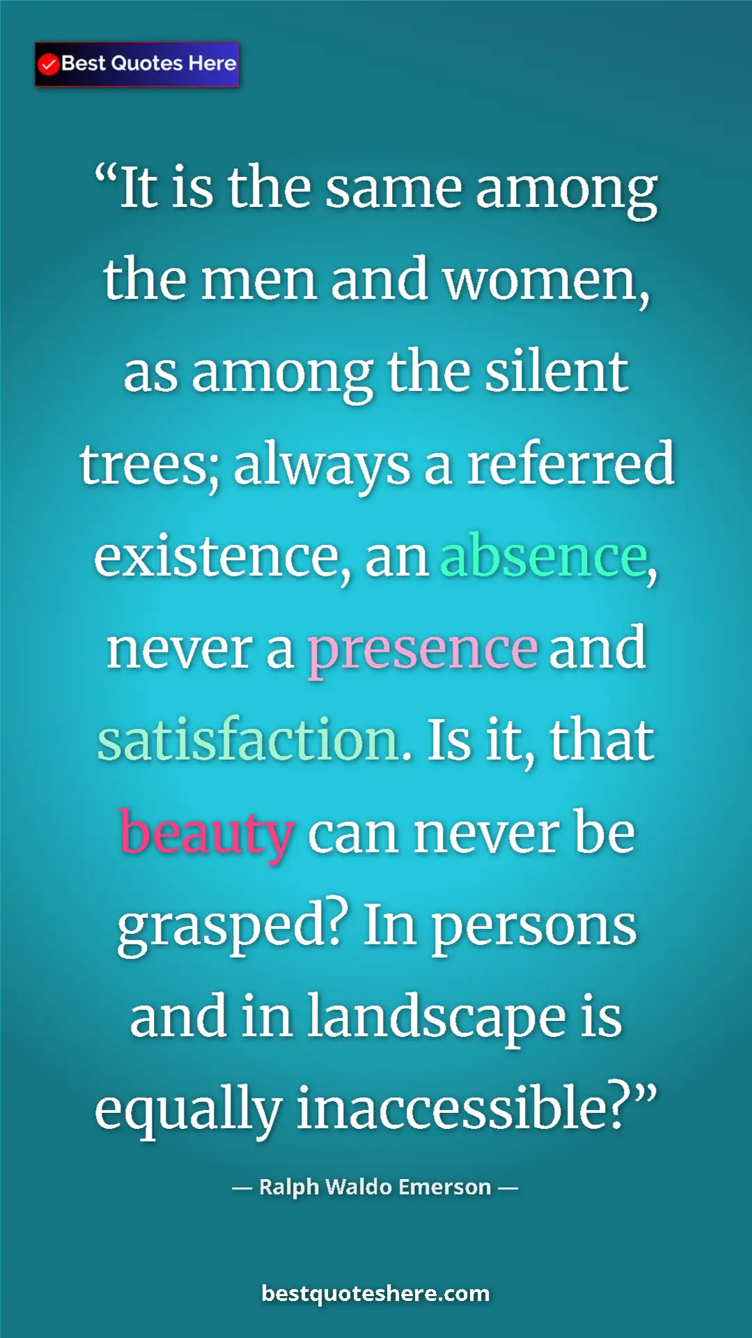 Ralph Waldo Emerson Quote Card: "It is the same among the men and women, as among the silent..." Pinterest quote poster by Ralph Waldo Emerson: "It is the same among the men and women, as among the silent..."