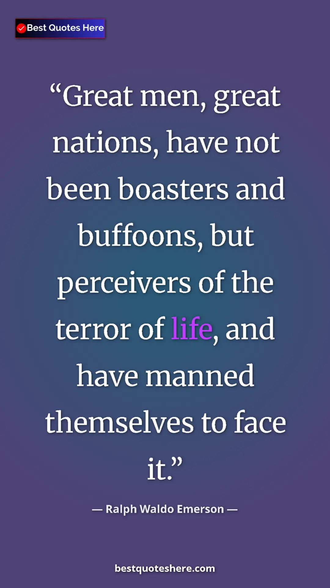 Ralph Waldo Emerson Quote Card: "Great men, great nations, have not been boasters and..." Pinterest quote poster by Ralph Waldo Emerson: "Great men, great nations, have not been boasters and..."